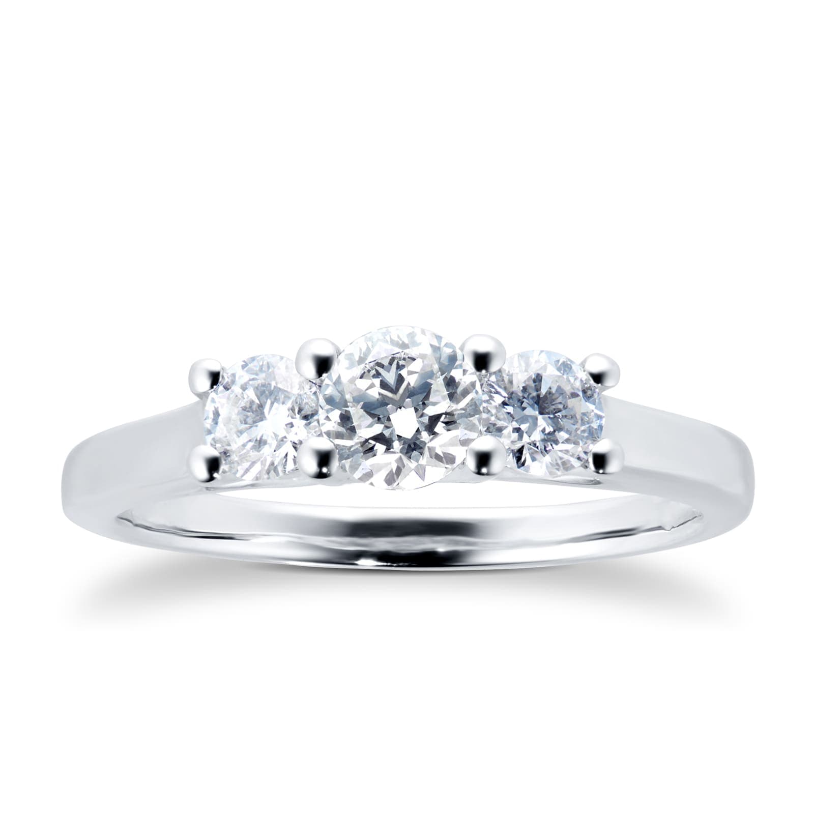 18ct White Gold 1.00cttw 3 Stone Engagement Ring