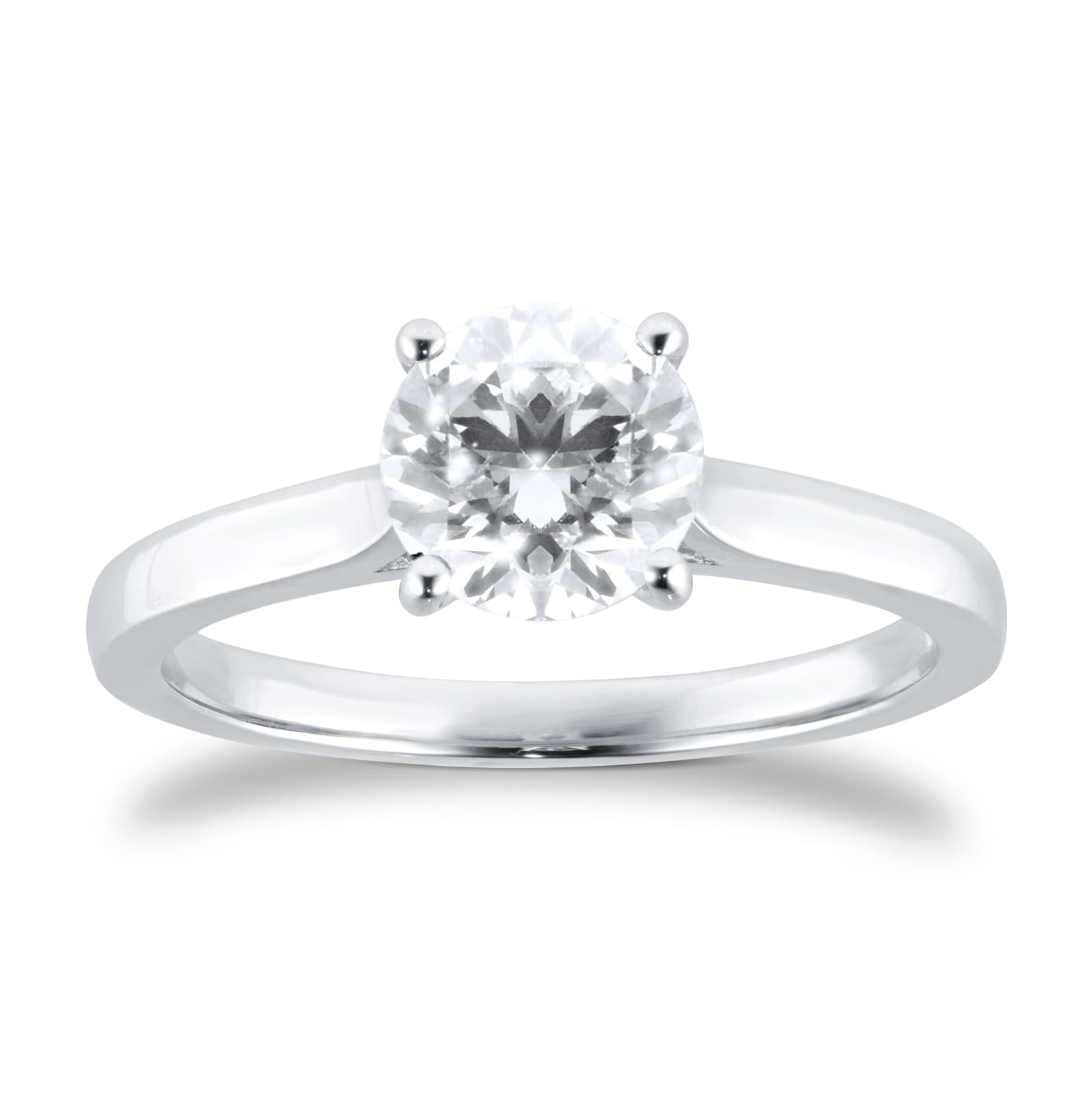 Platinum 1.00ct Round Brilliant Cut Solitaire Ring