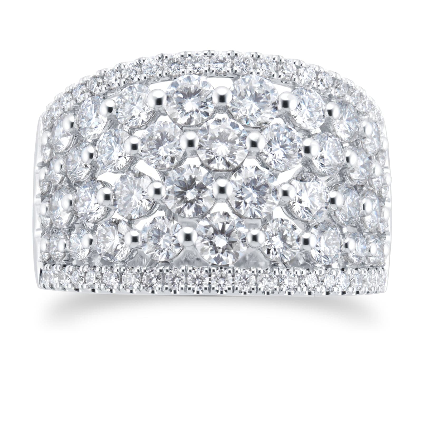 18ct White Gold 2.95cttw Brilliant Cut Wide Dress Ring