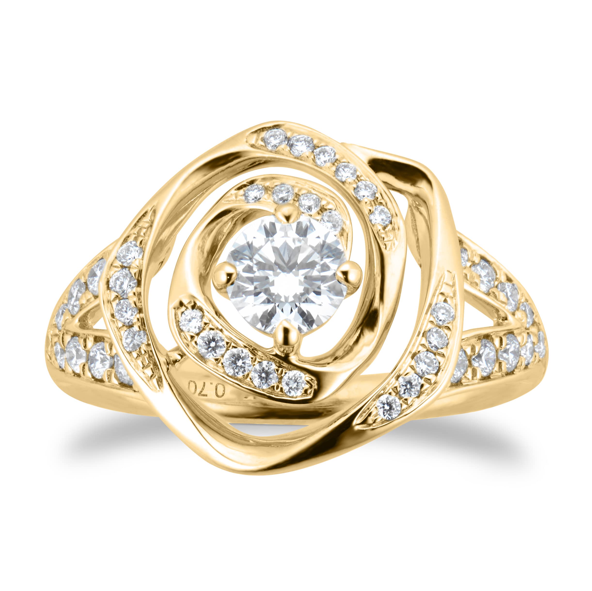 Limited Edition 18ct Yellow Gold 0.70cttw Diamond Halo Ring