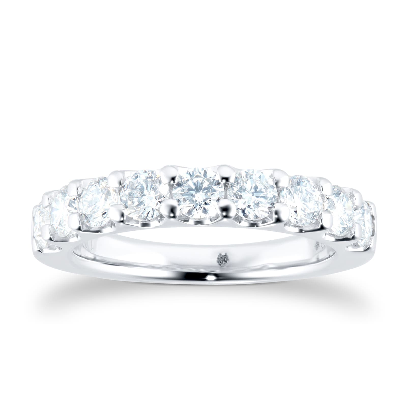 Platinum 1.00ct Claw Set Half Eternity Ring