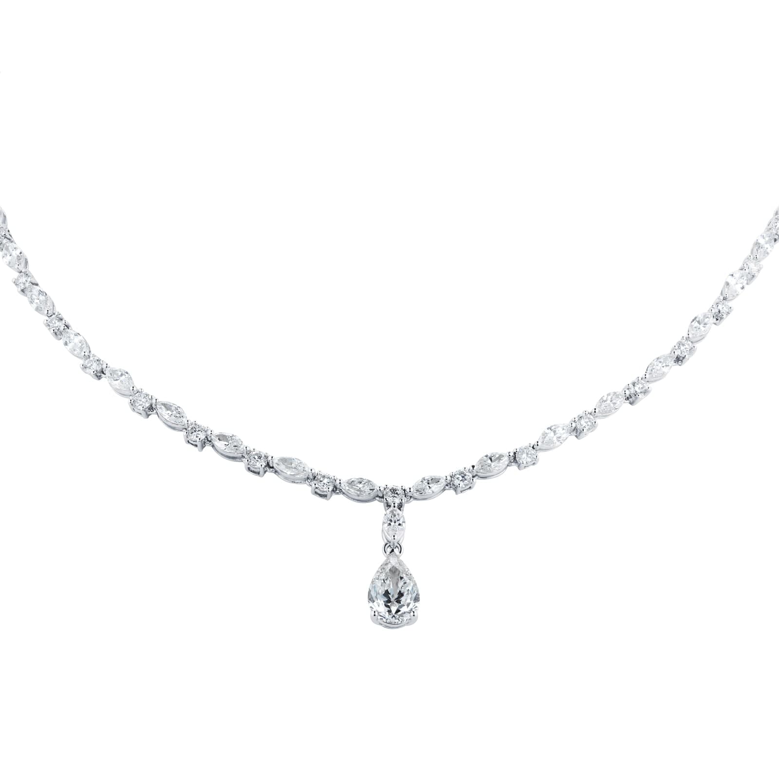 18ct White Gold 13.16cttw Mixed Cut Diamond Necklace