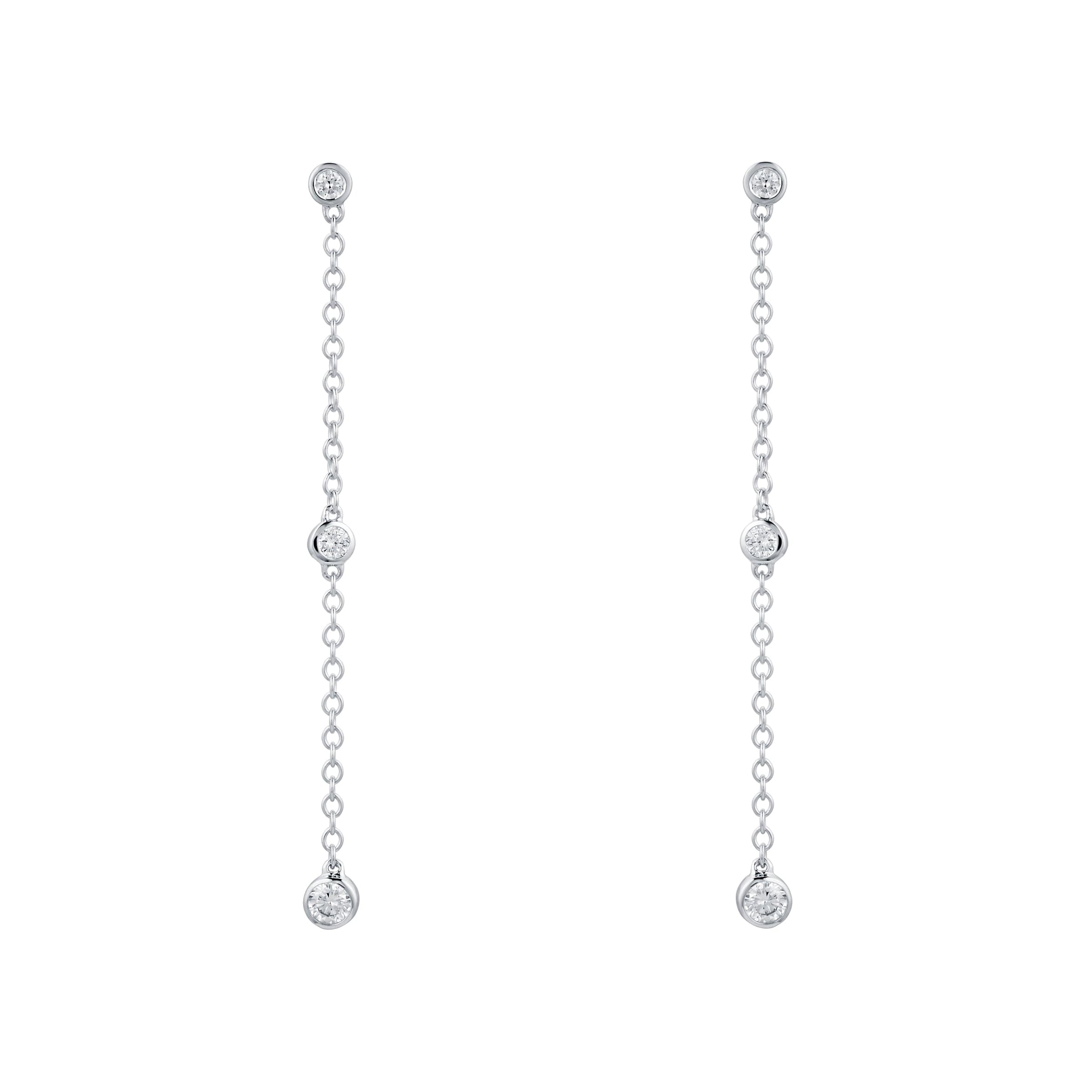 18ct White Gold Gossamer 0.27cttw Diamond Drop Earrings