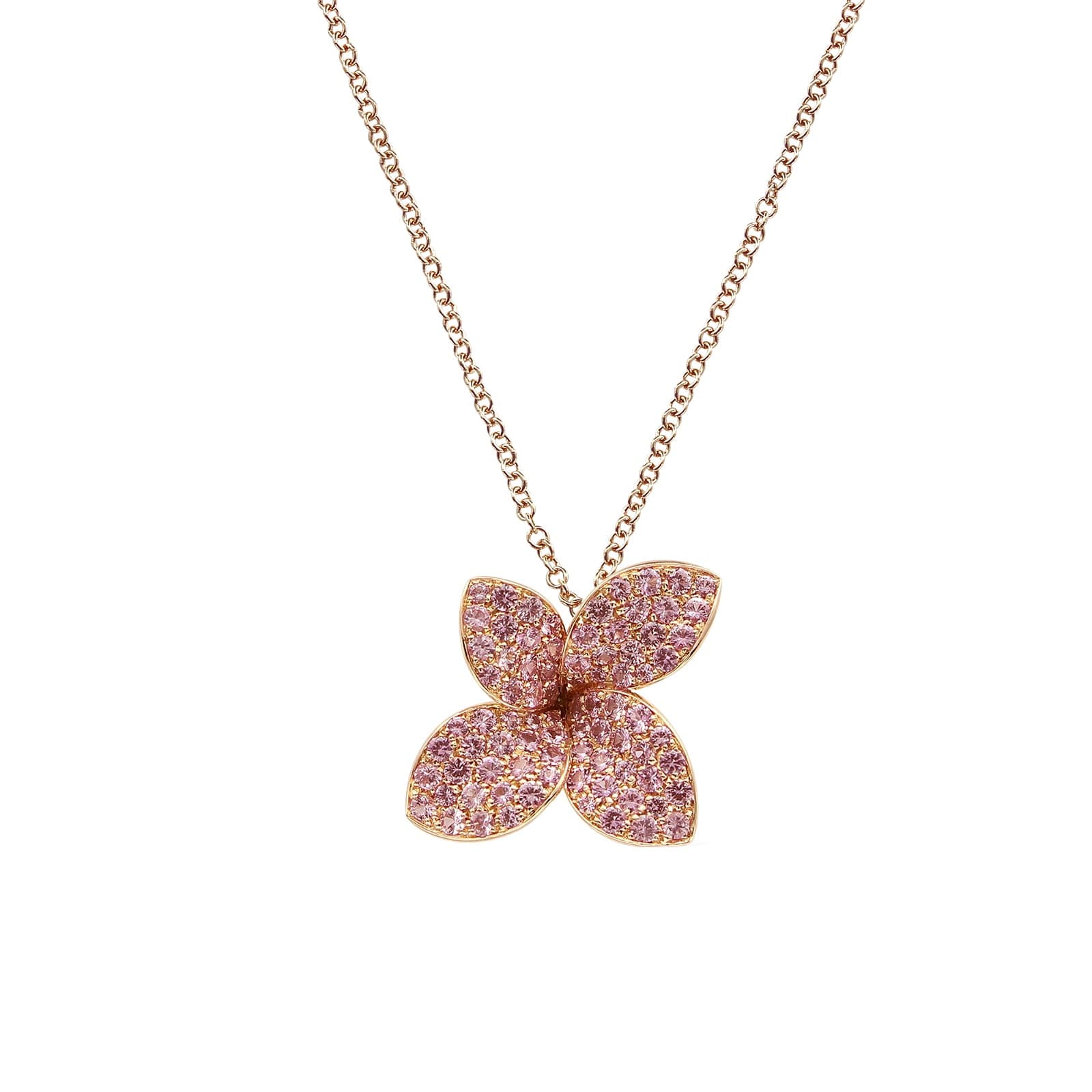 Petit Garden Necklace in 18ct Rose Gold with Pink Sapphires