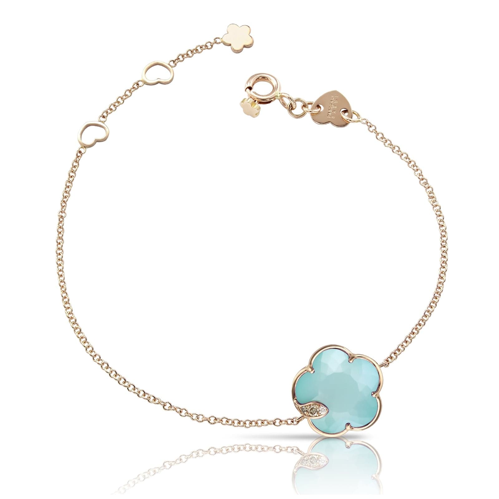 Ton Joli Bracelet in 18ct Rose Gold with Sea Moon gem and Diamonds