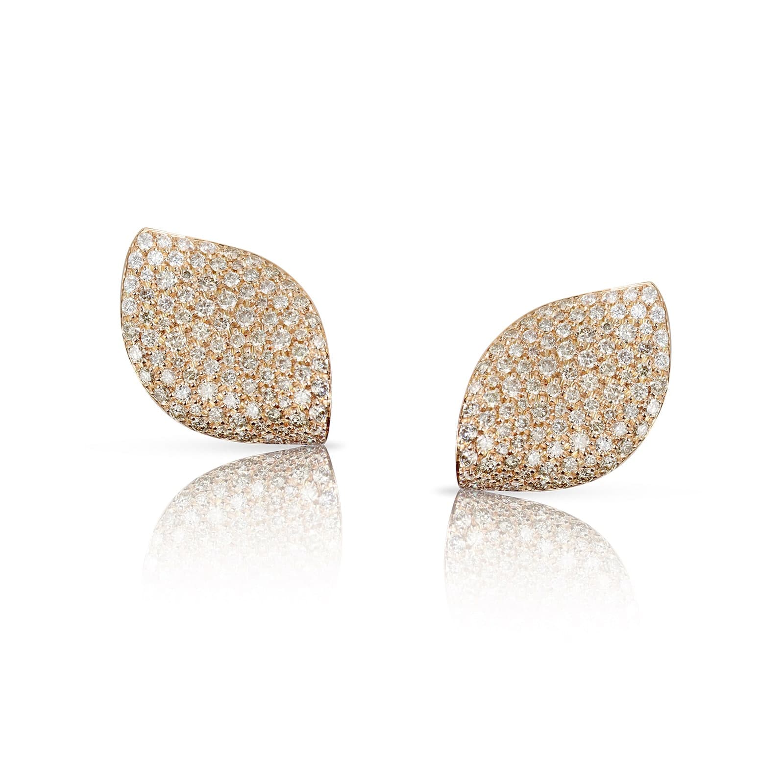 Aleluia Earrings In 18ct Rose Gold With White and Champagne Diamonds