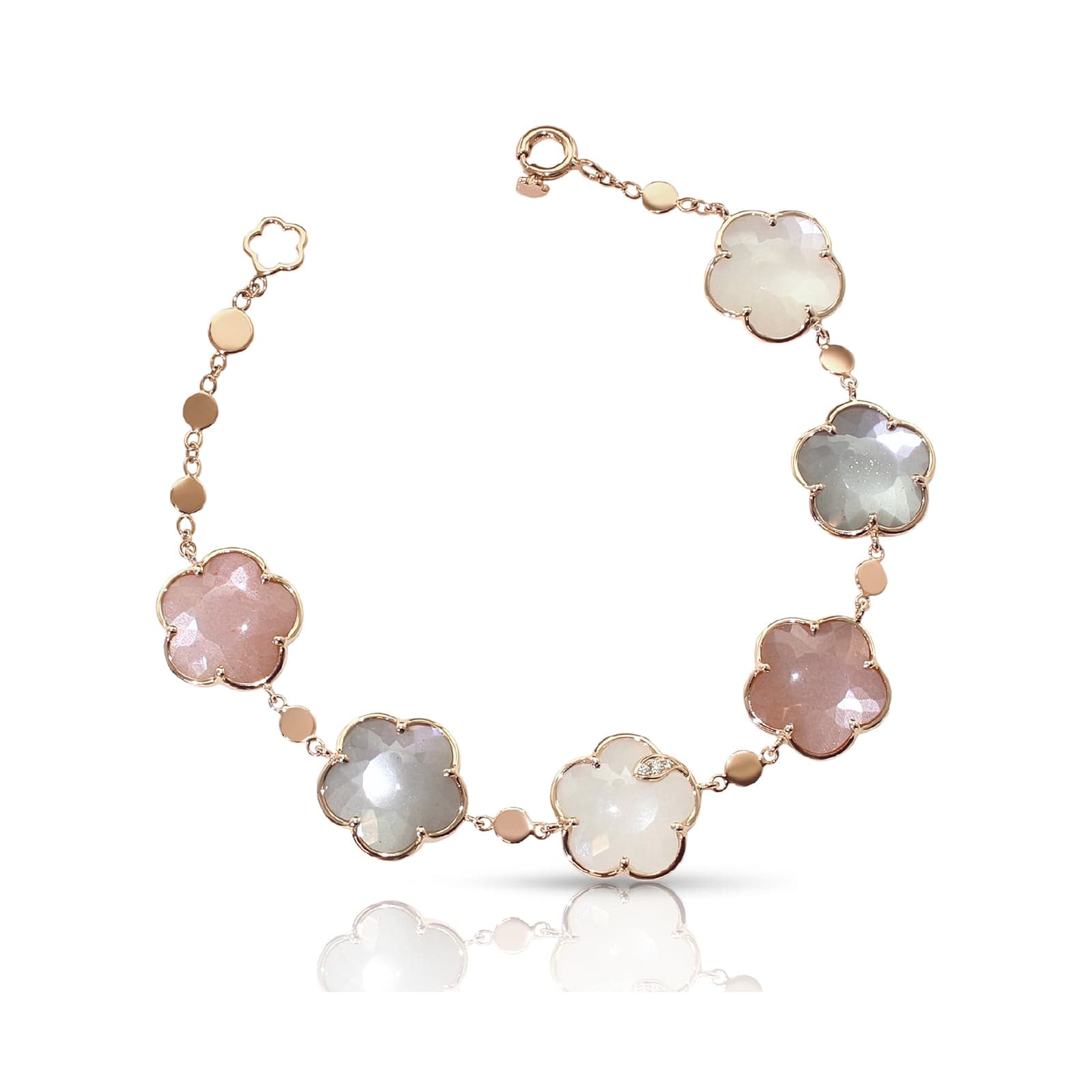 Bouquet Lunaire Bracelet in 18ct Rose Gold with Moonstone and Diamonds