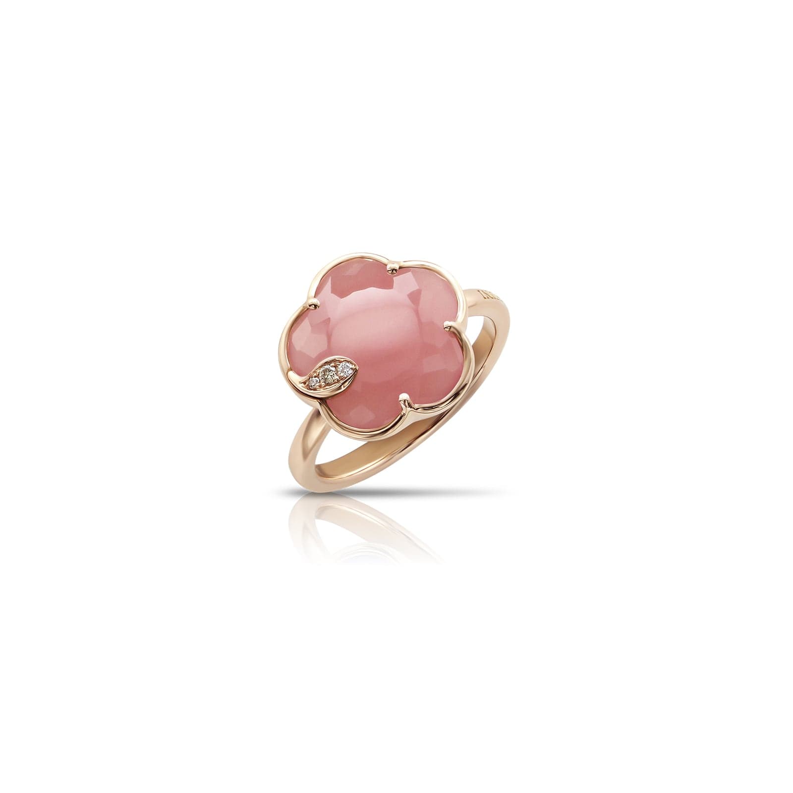 Petit Joli Ring in 18ct Rose Gold with Pink Chalcedony and Diamonds