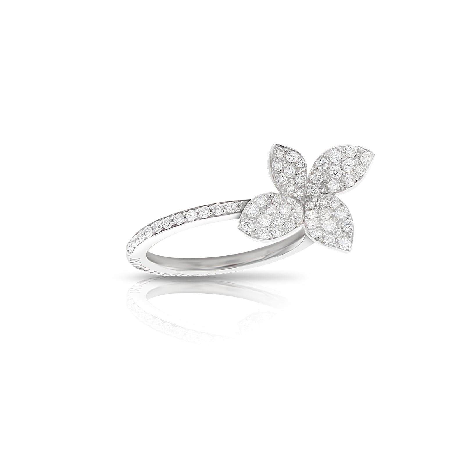 Petit Garden Small Flower Ring in 18ct White Gold with Diamonds