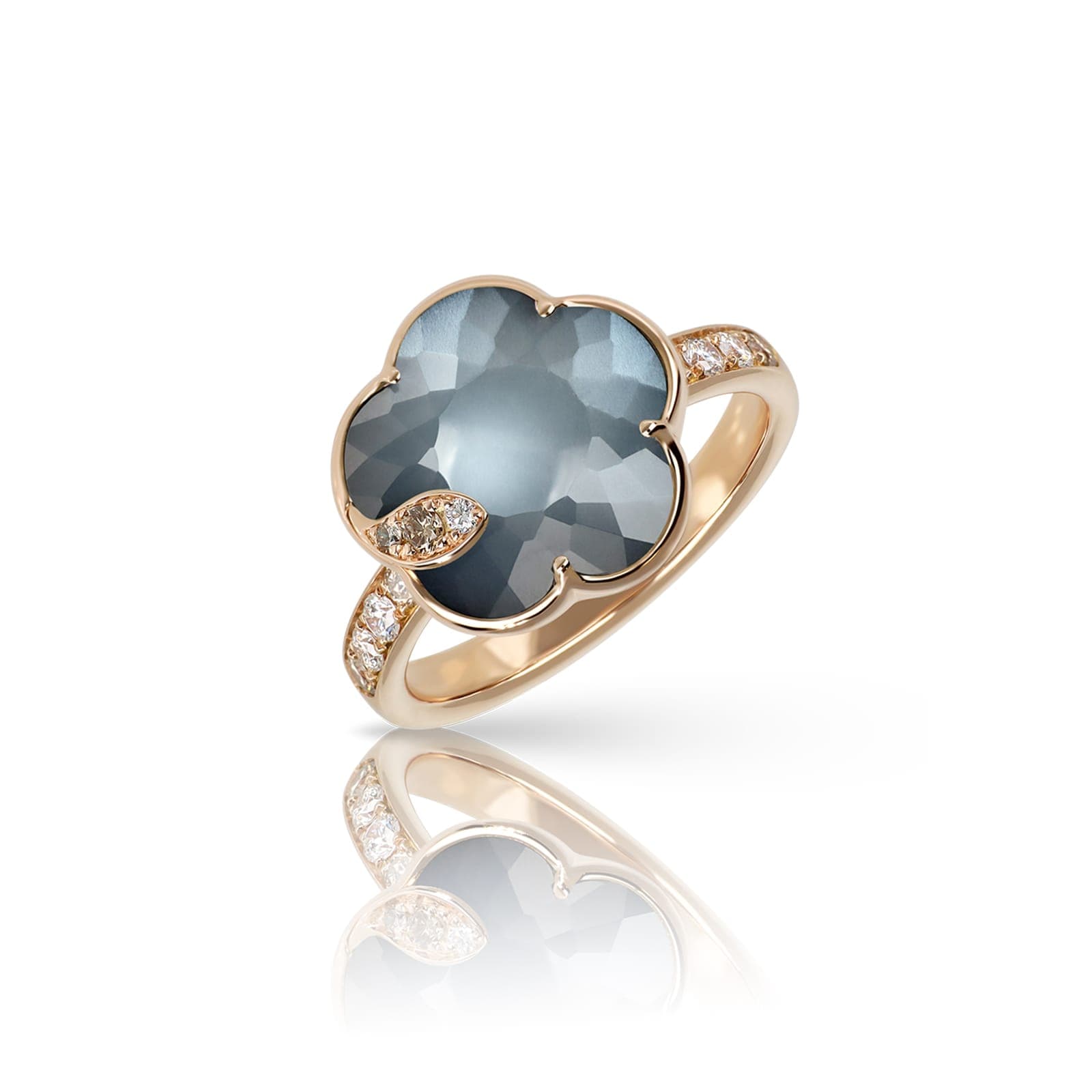 Petit Joli Rings in 18ct Rose with Lunar Night Blue gem and Diamonds