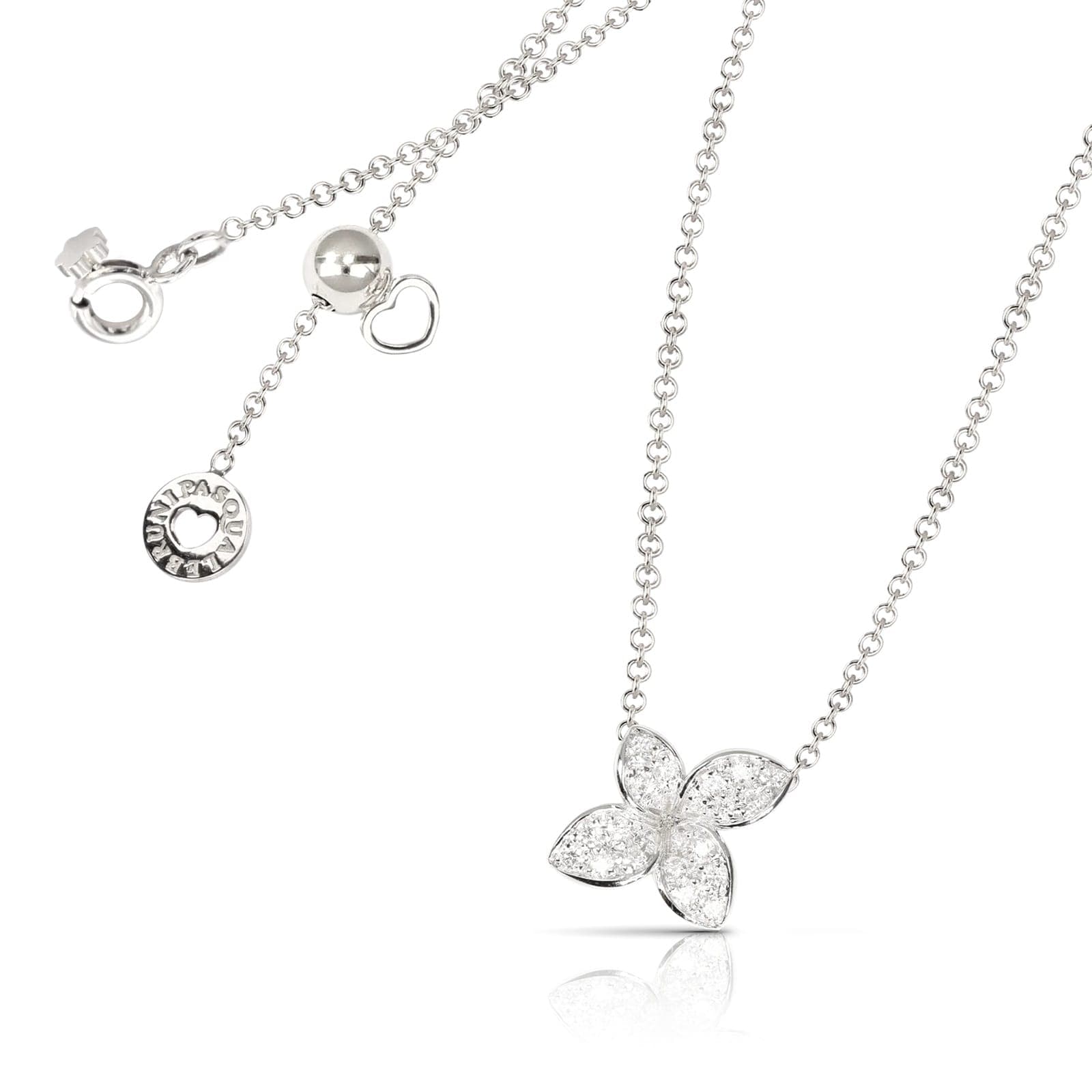 Petit Garden Necklace In 18ct White Gold With White Diamonds