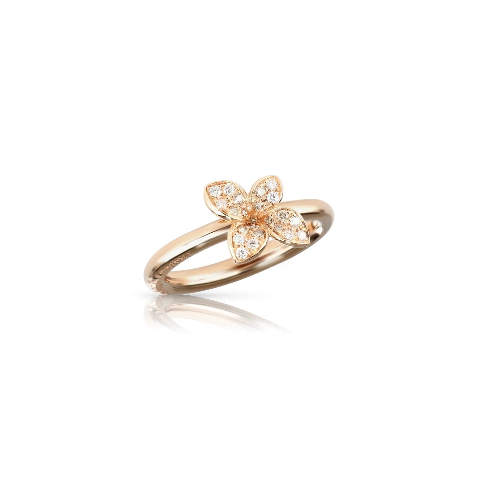 Petit Garden Ring In 18ct Rose Gold With White & Champagne Diamonds
