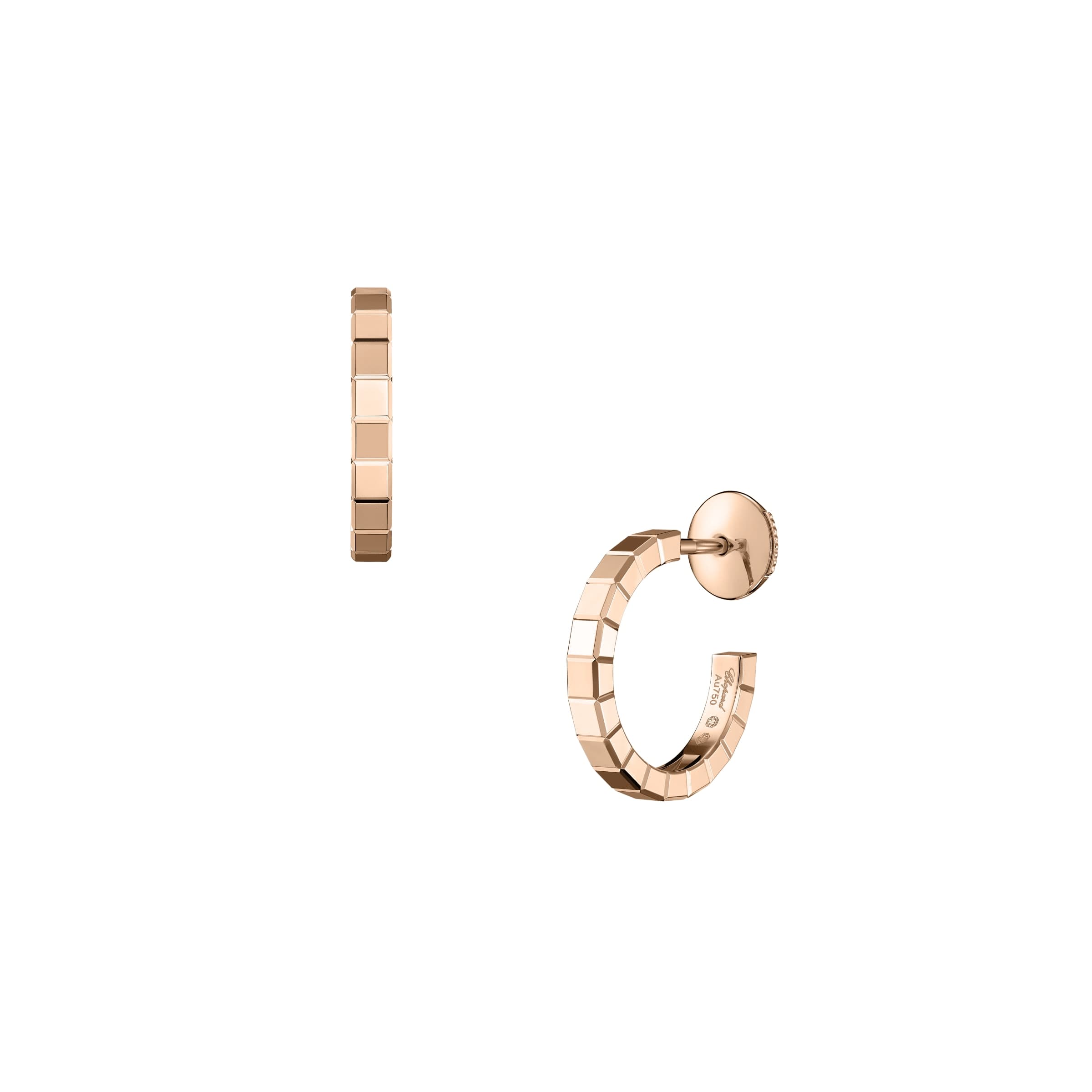 Ice Cube Rose Gold Hoop Earring