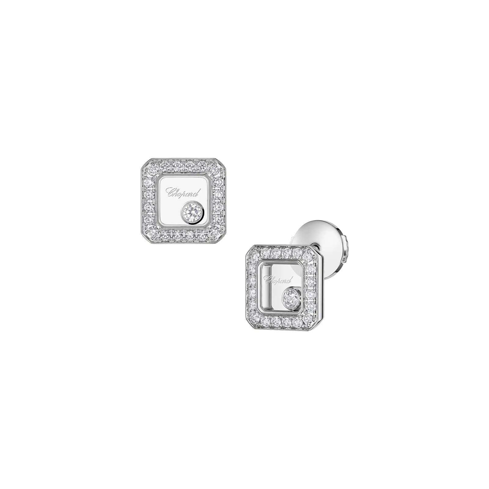 Happy Diamonds Stud Earrings In Ethical 18ct White Gold With Diamonds