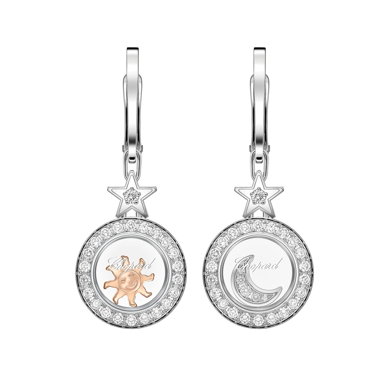 Happy Diamonds Drop Earrings In Ethical 18ct White Gold With Diamonds