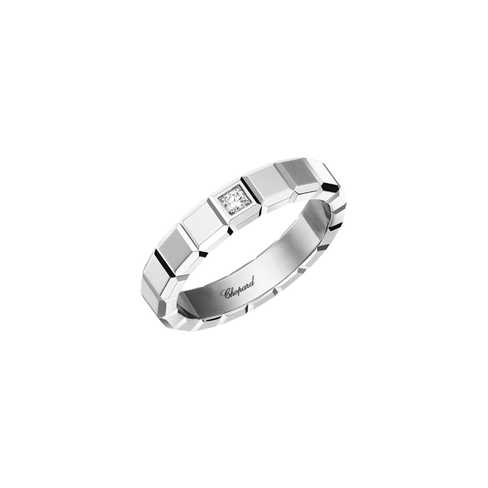 Ice Cube Ring In Ethical 18ct White Gold With Diamond