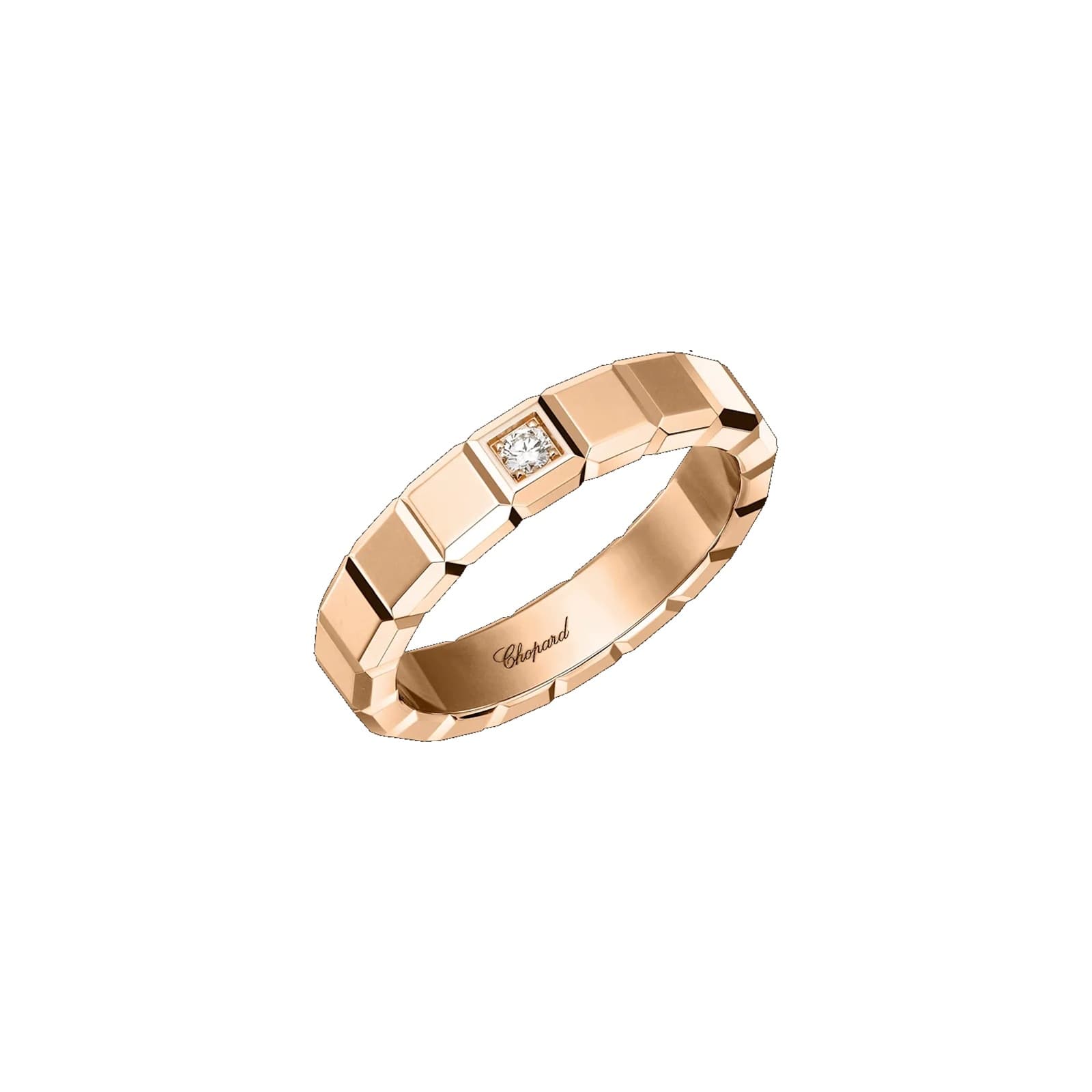 Ice Cube Ring In Ethical 18ct Rose Gold With Diamond