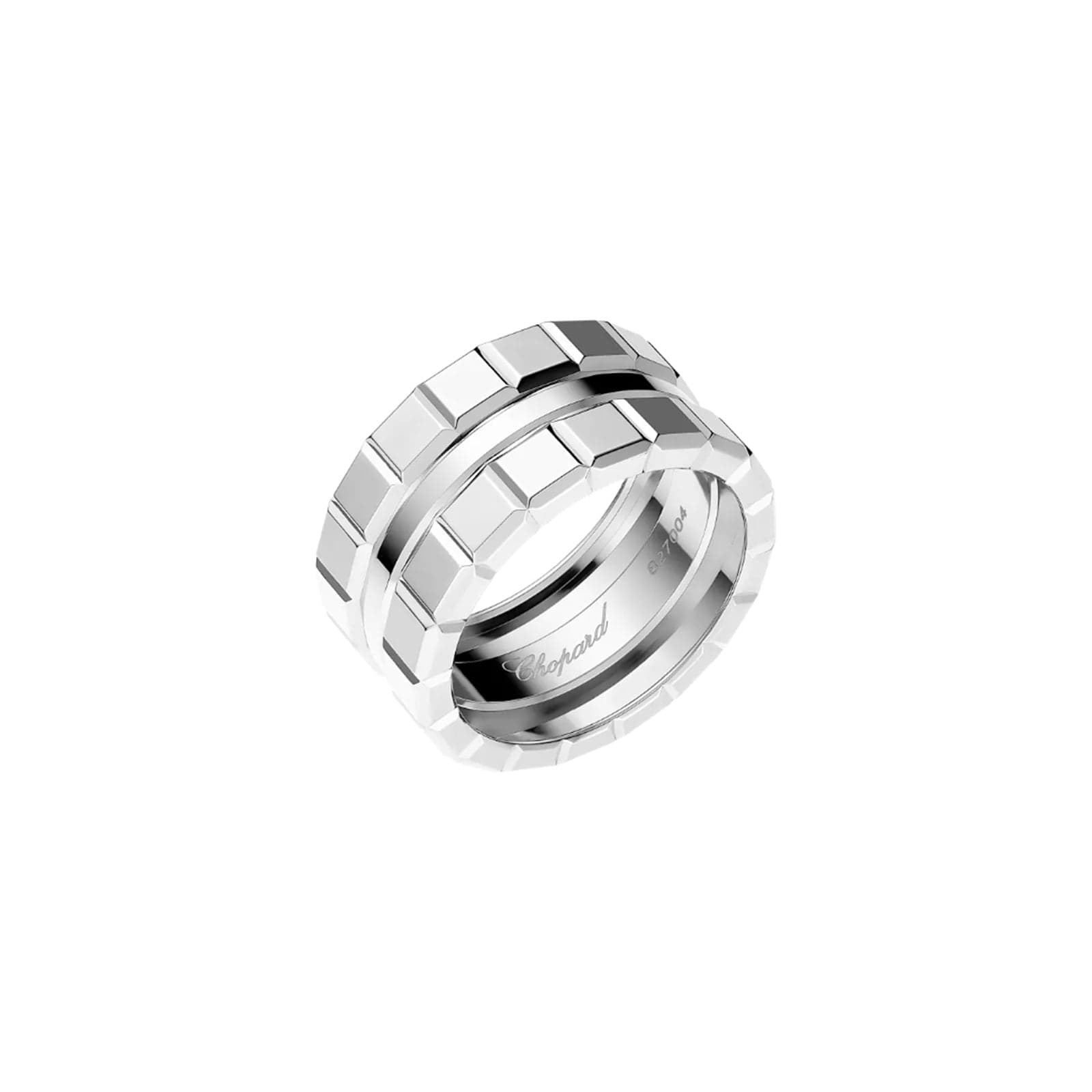 Ice Cube Ring In Ethical 18ct White Gold - Ring Size P