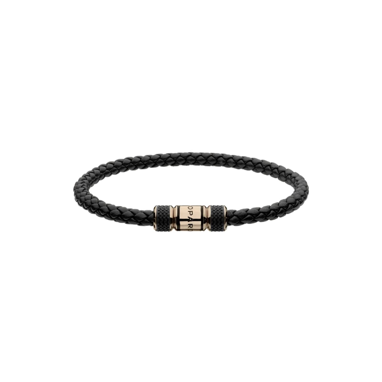 Classic Racing Bracelet In Black Lambskin And Rose Gold Toned Metal