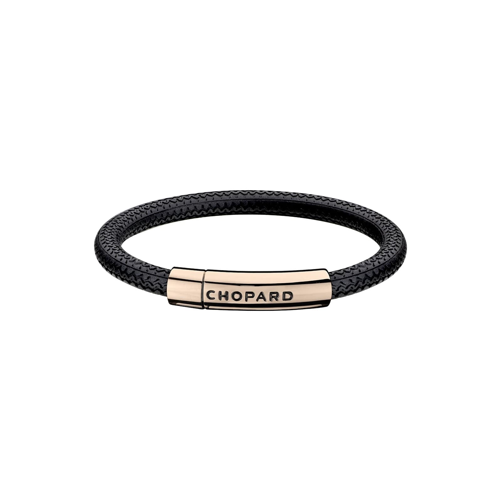 Mille Miglia Bracelet In Black Rubber And Rose Gold Toned Metal