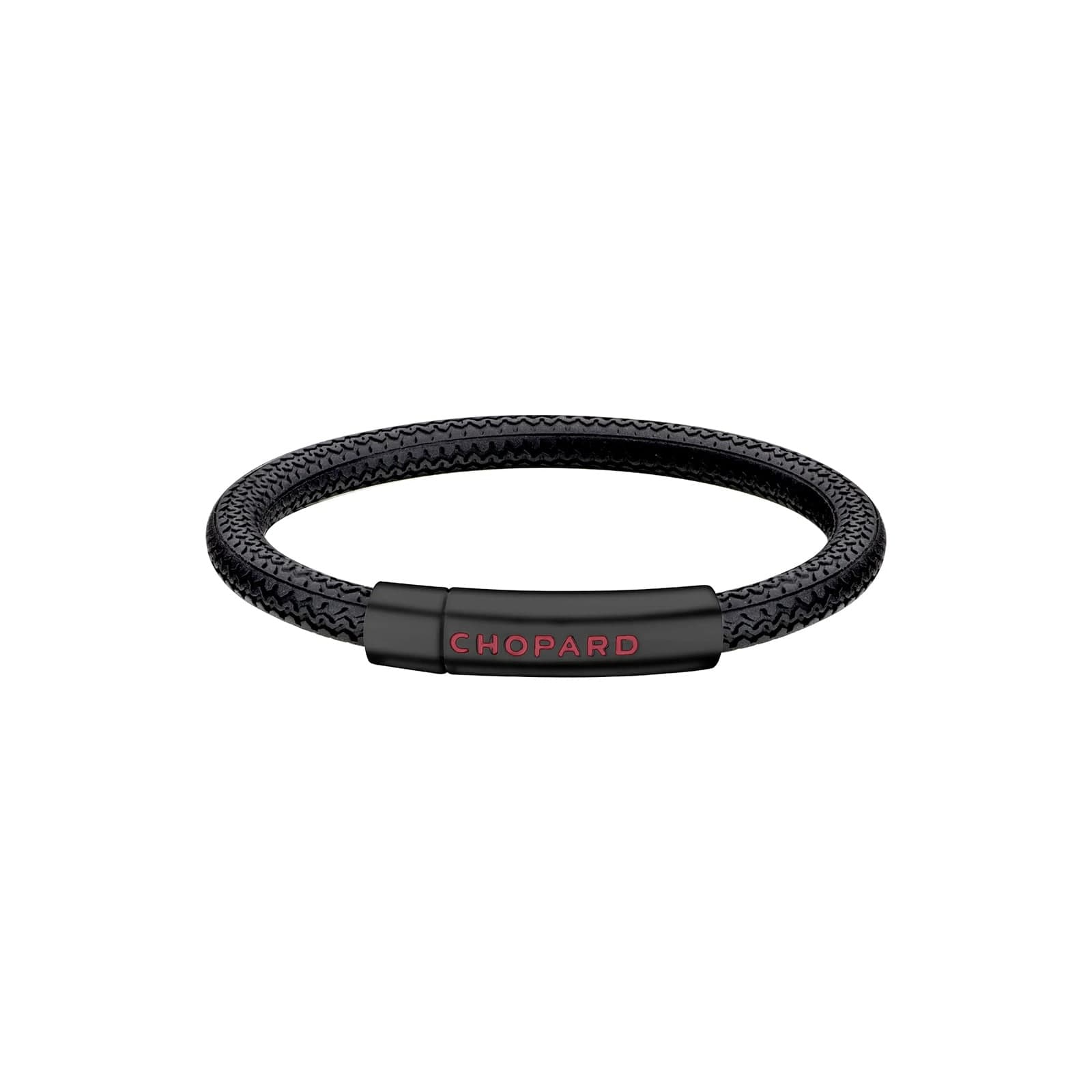 Classic Racing Bracelet In Black Rubber And Black Toned Metal