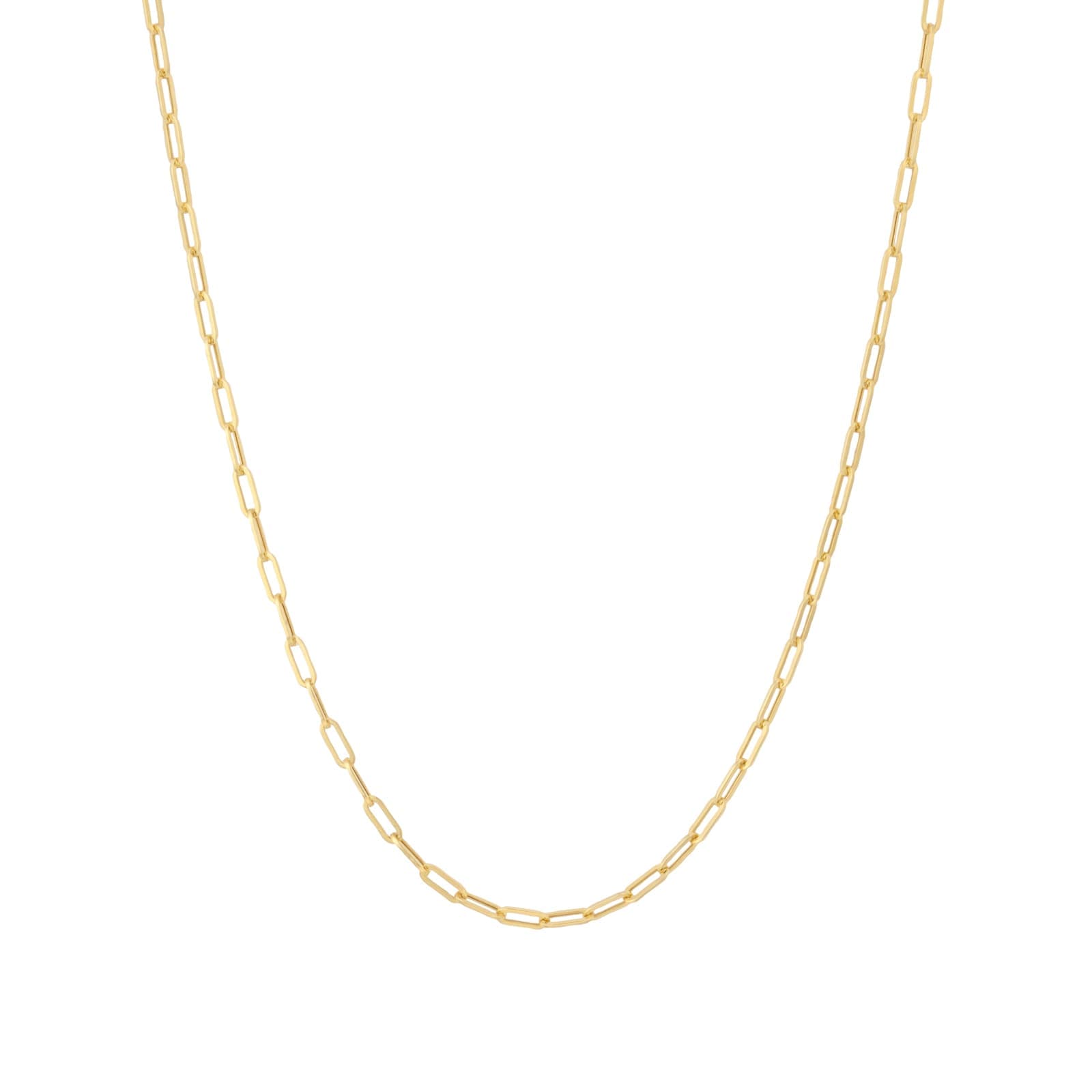 18ct Yellow Gold 2.3mm Paper Link 18 Inch Chain