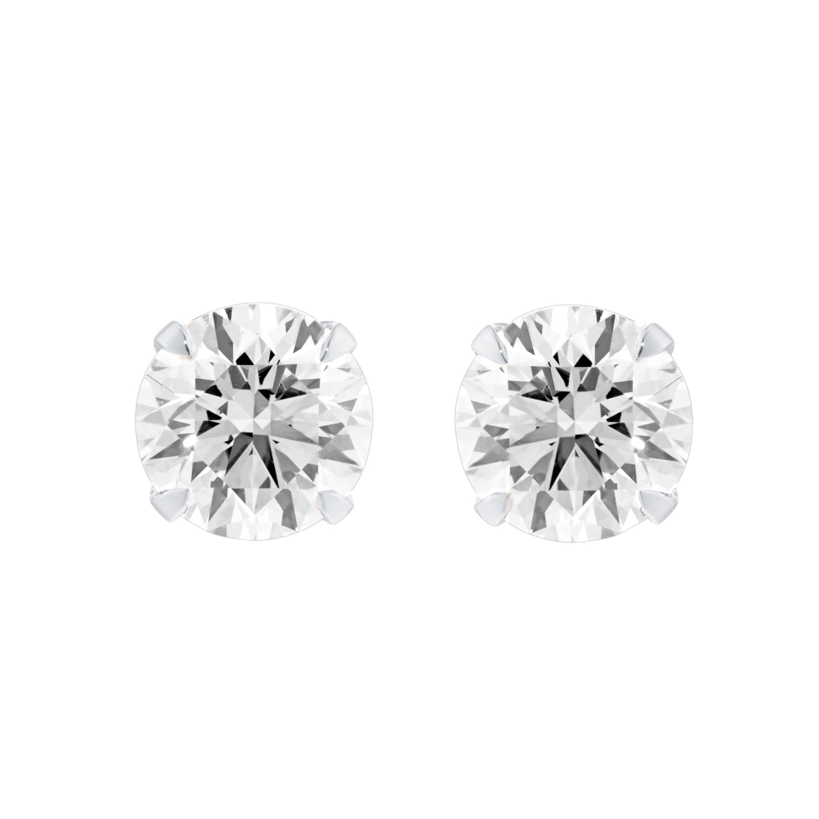 18ct White Gold 3.00cttw Round Brilliant Cut Lab Grown Diamond Stud Earrings