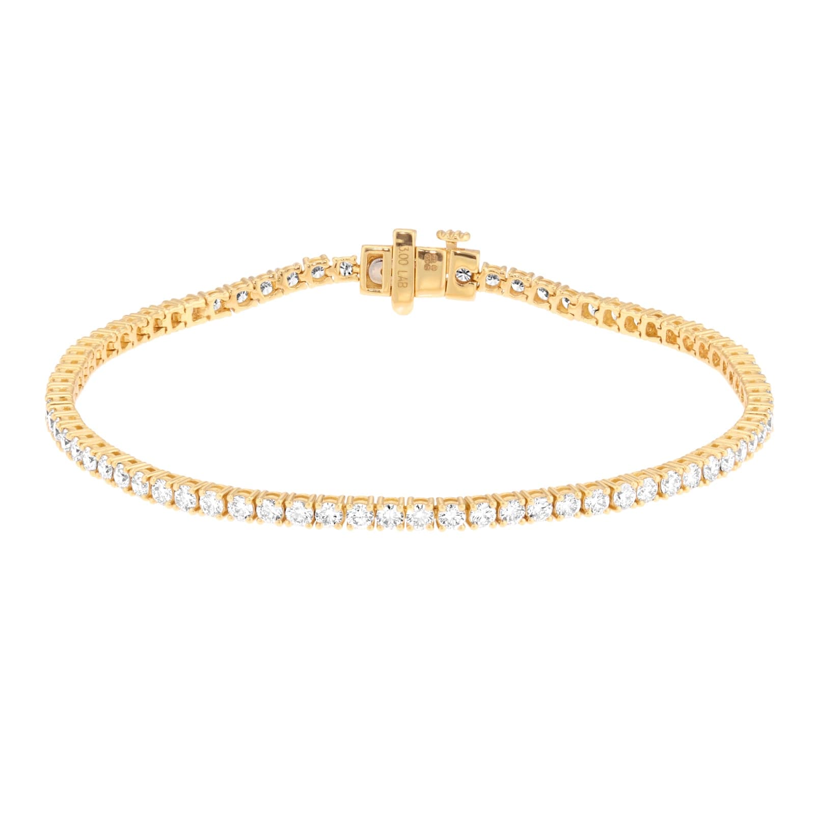 18ct Yellow Gold 3.00cttw Round Brilliant Cut Lab Grown Diamond Bracelet