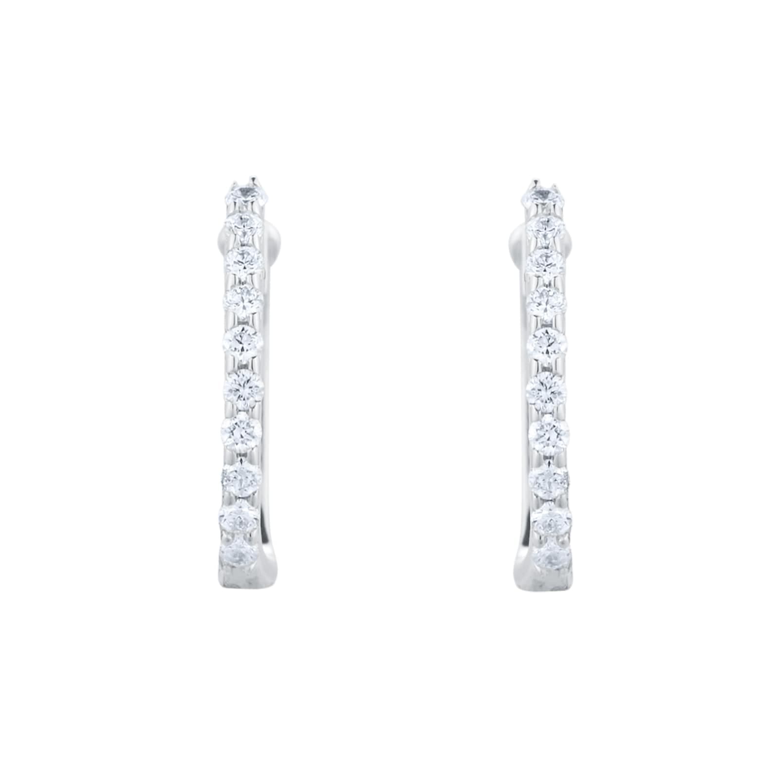 The Perfect Diamond Hoop 18ct White Gold 0.20ct Diamond Huggie Hoop Earrings