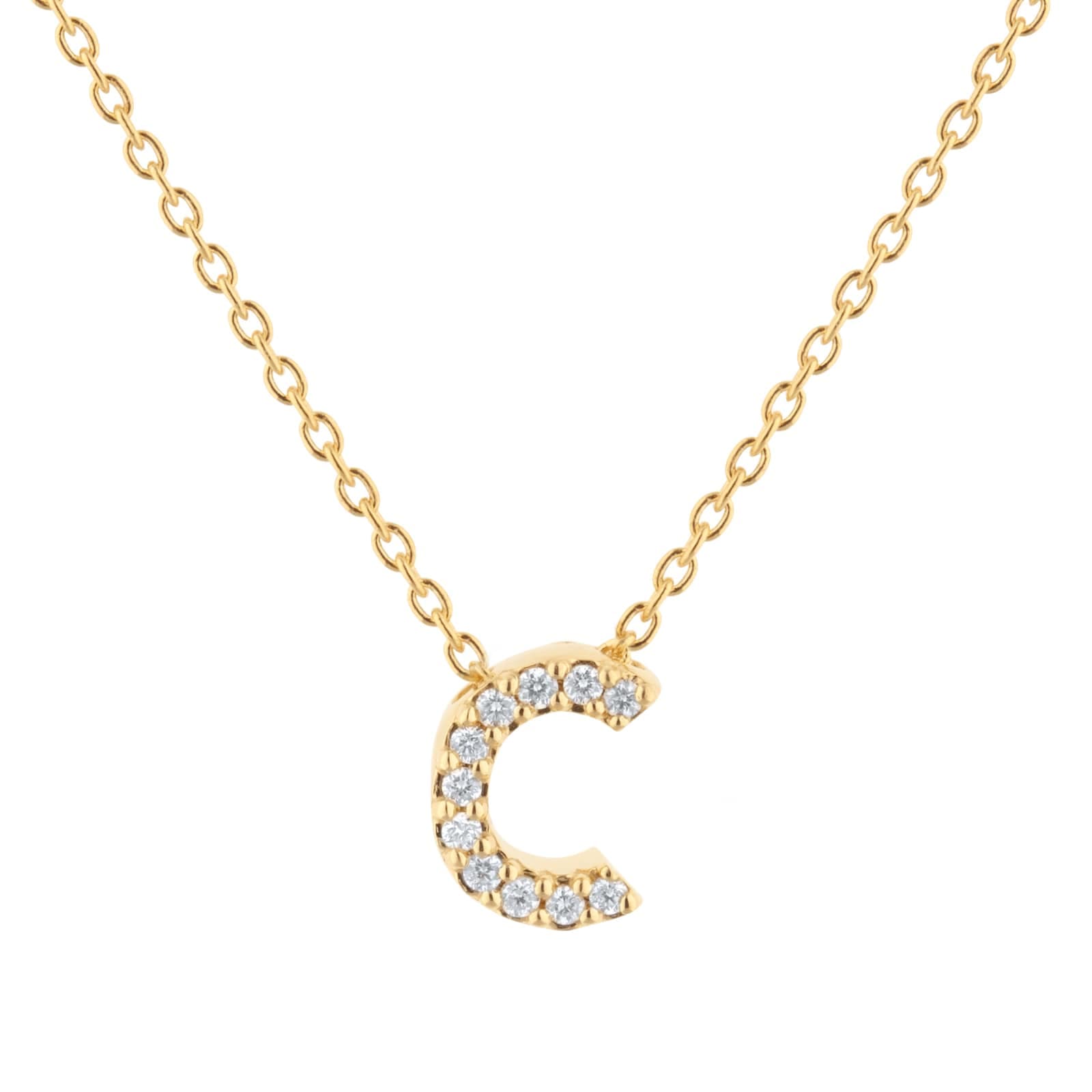 Tiny Treasures 18ct Yellow Gold 0.05ct Love Letter C Necklace