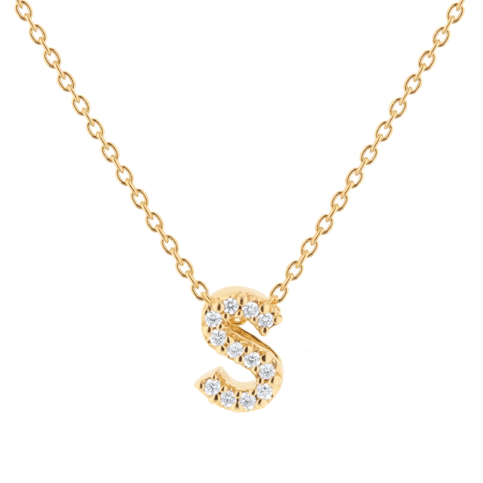 Tiny Treasures 18ct Yellow Gold 0.05ct Love Letter S Necklace