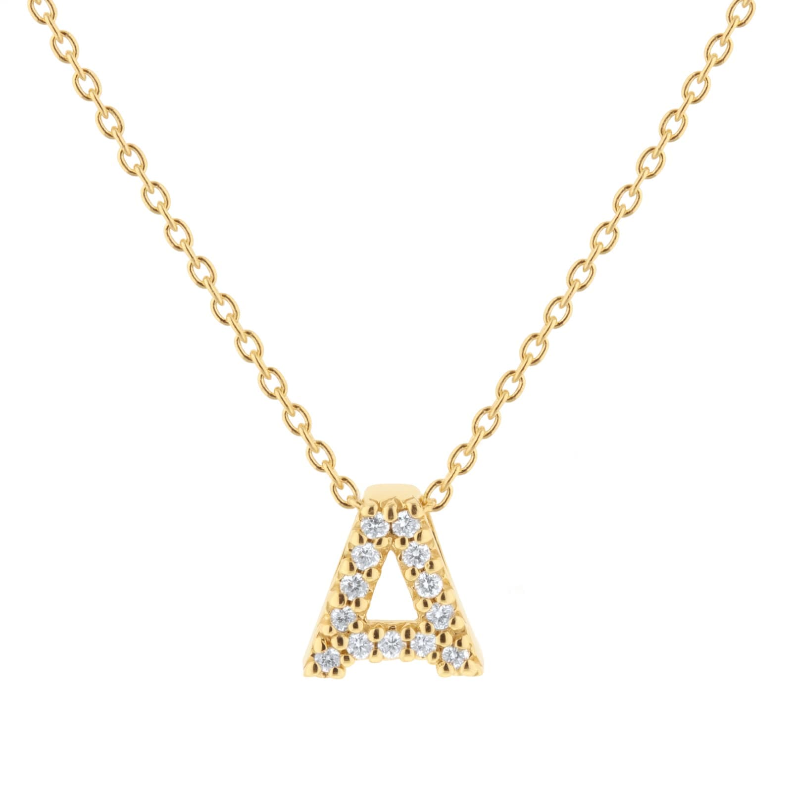 Tiny Treasures 18ct Yellow Gold 0.06ct Love Letter A Necklace