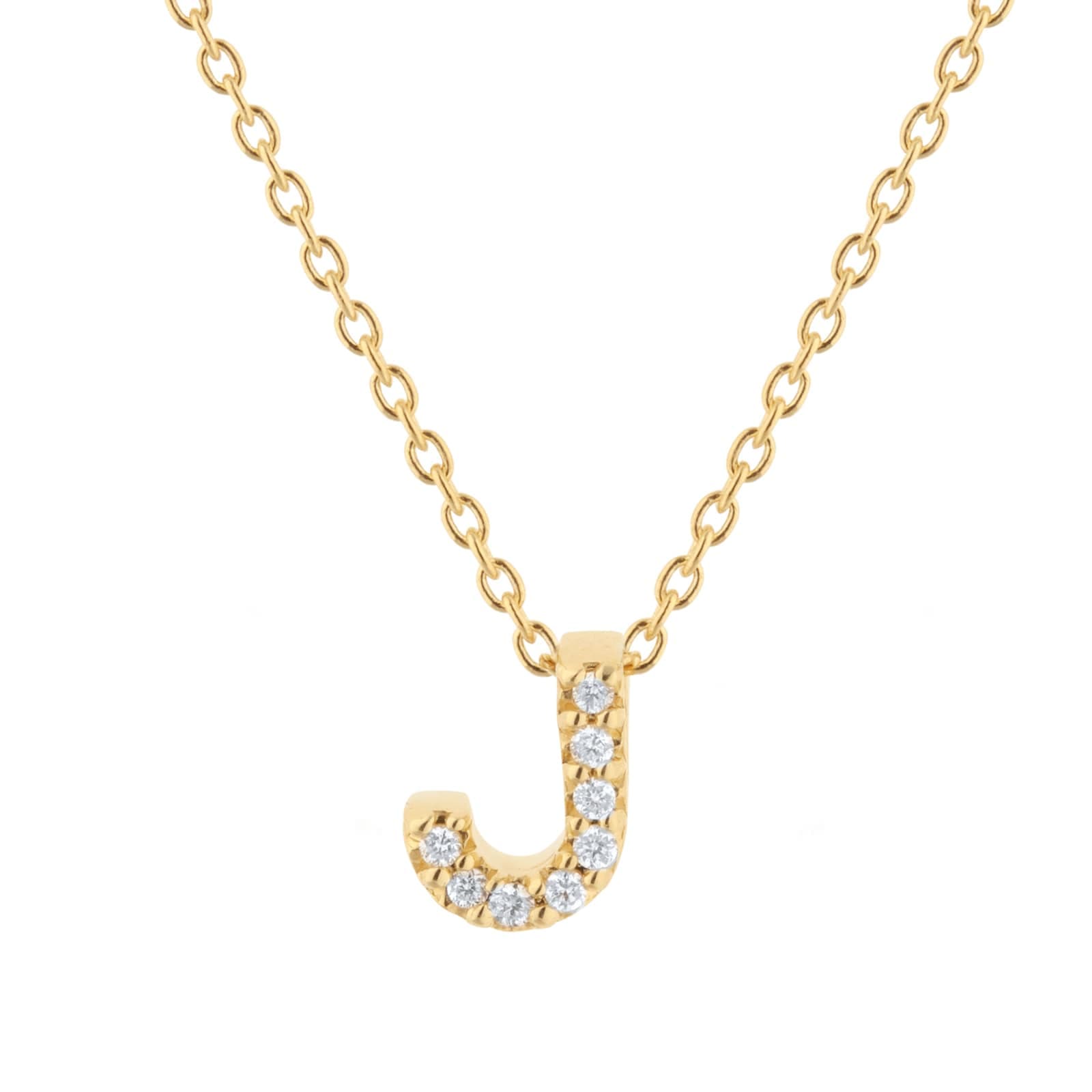Tiny Treasures 18ct Yellow Gold 0.04ct Love Letter J Necklace