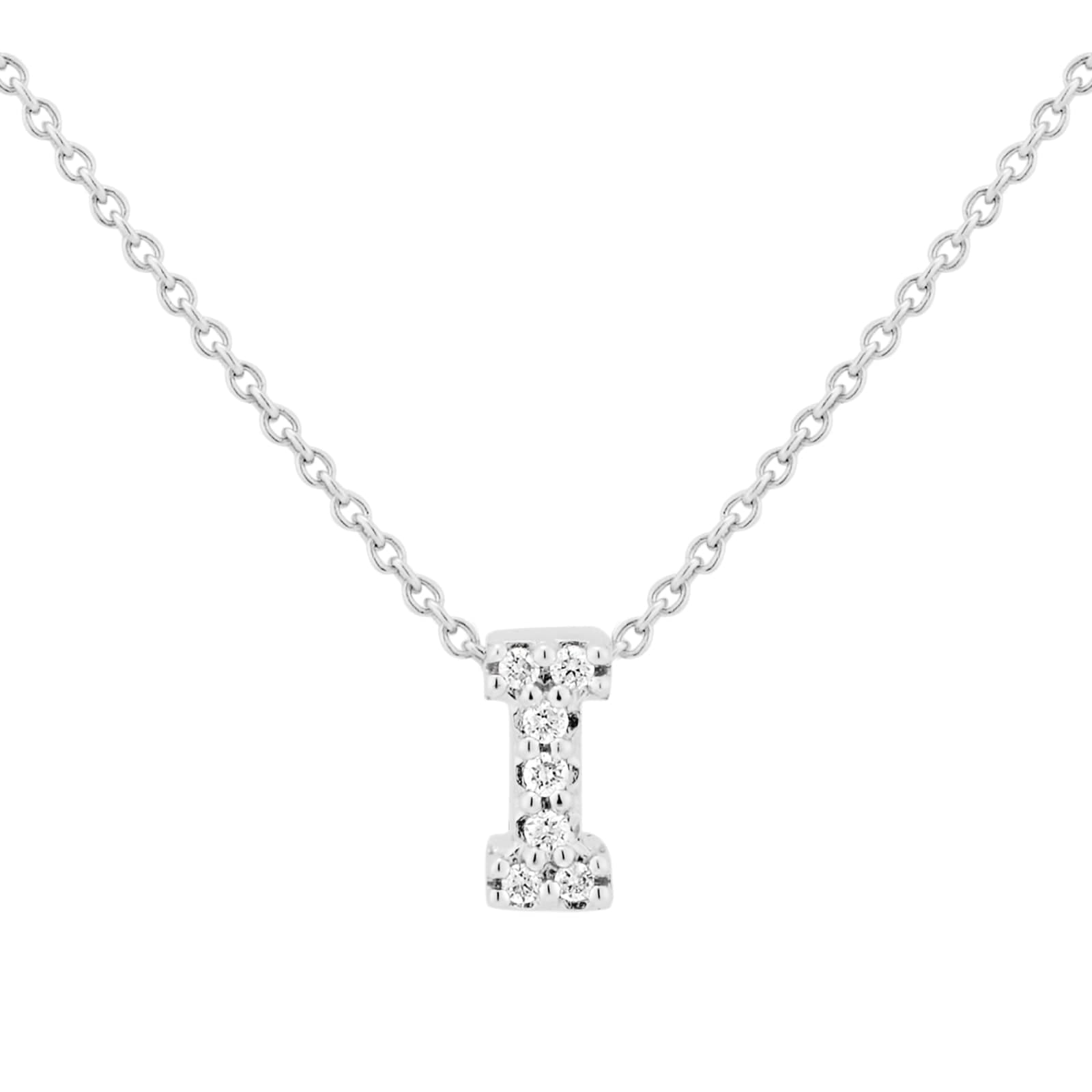 Tiny Treasures 18ct White Gold 0.03ct Love Letter I Necklaces