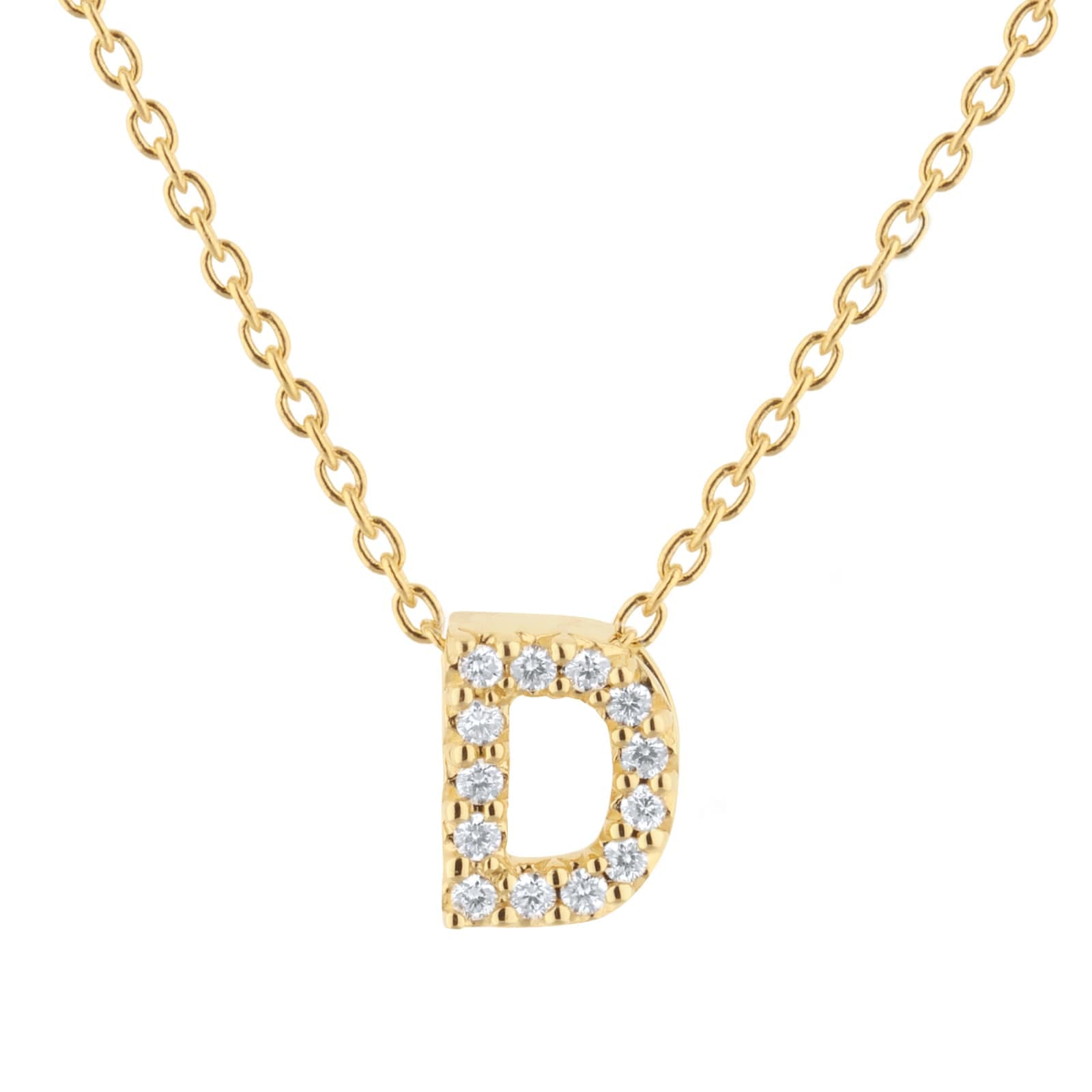 Tiny Treasures 18ct Yellow Gold 0.06ct Love Letter D Necklaces