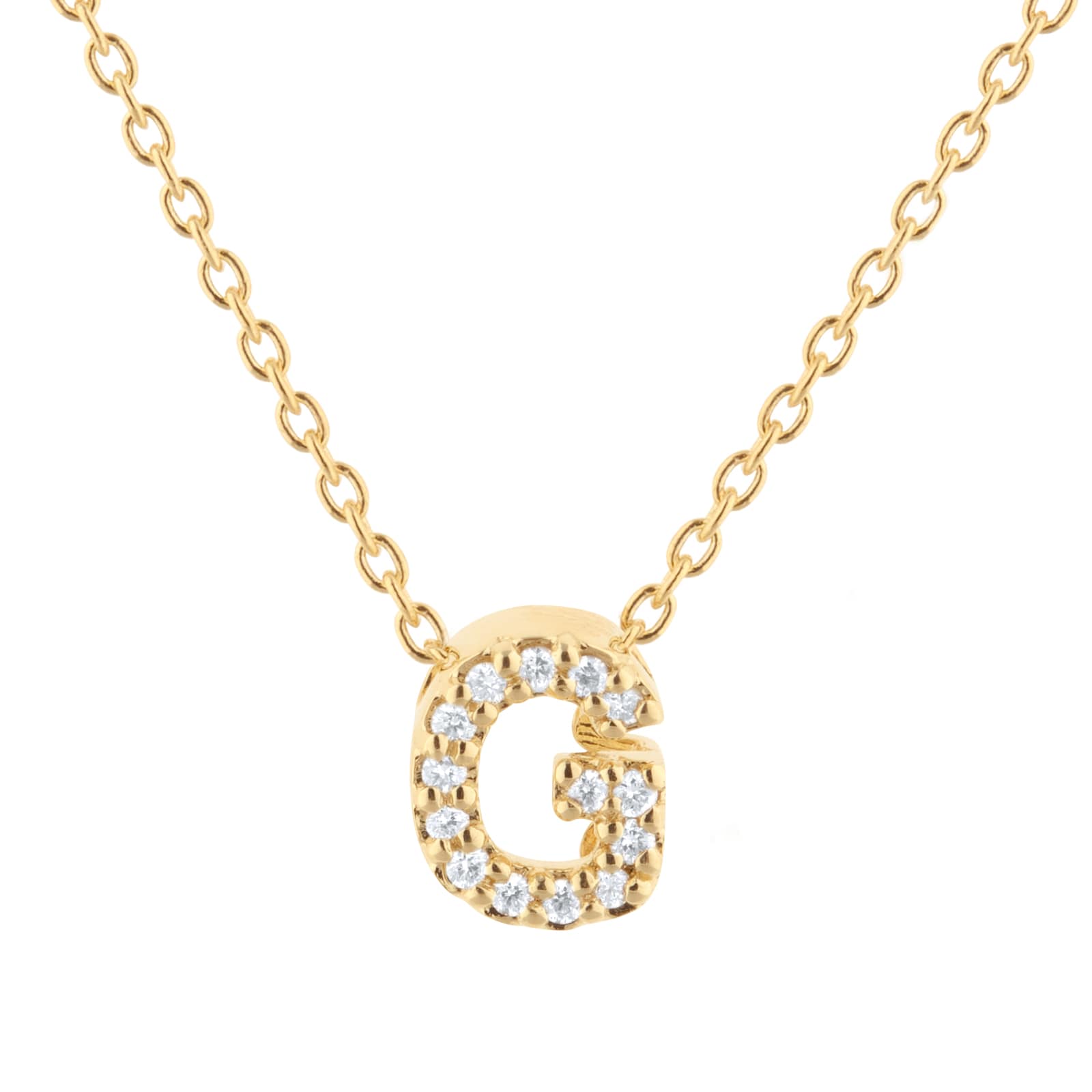 Tiny Treasures 18ct Yellow Gold 0.06ct Love Letter G Necklaces
