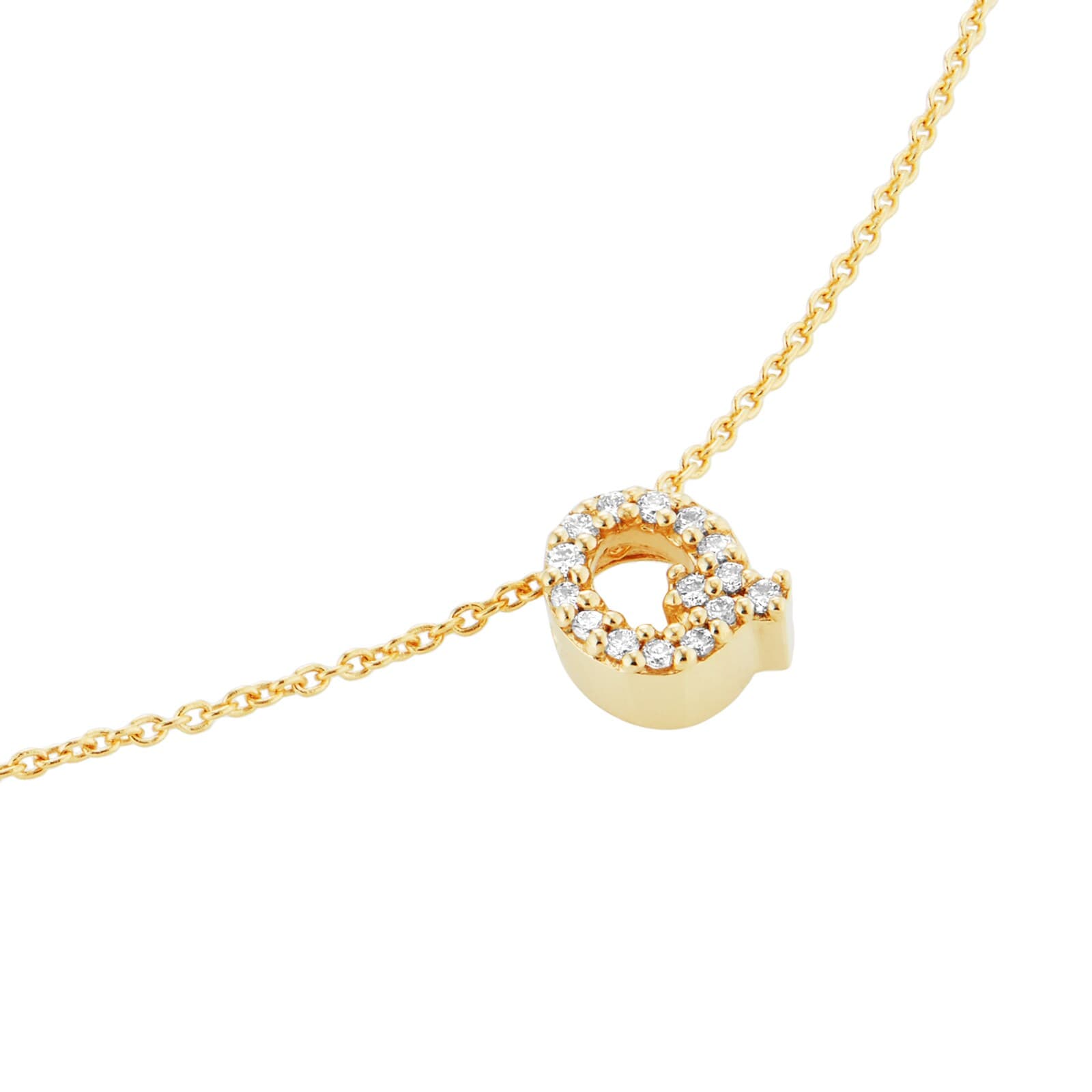 Tiny Treasures 18ct Yellow Gold 0.07ct Love Letter Q Necklaces