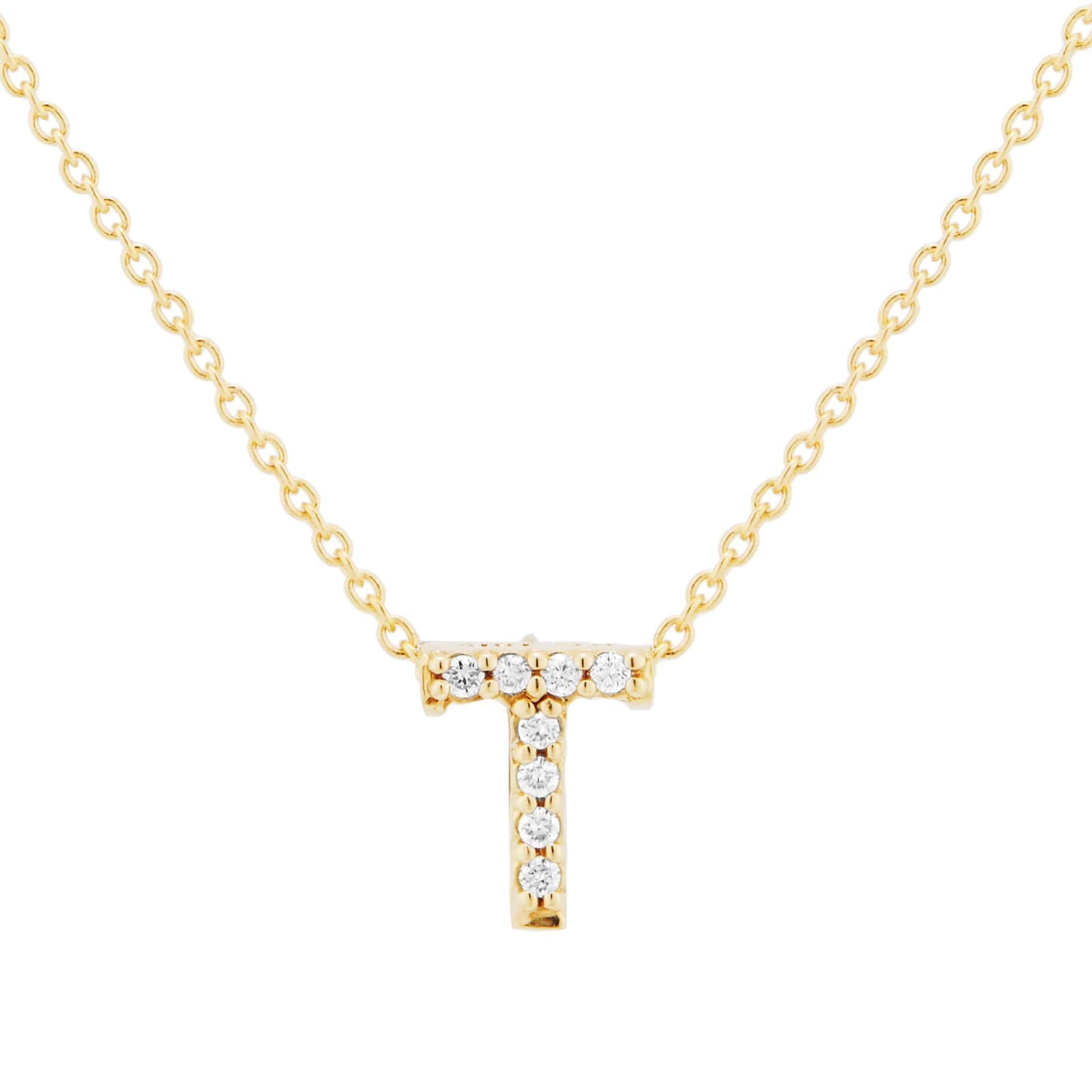 Tiny Treasures 18ct Yellow Gold 0.04ct Love Letter T Necklaces