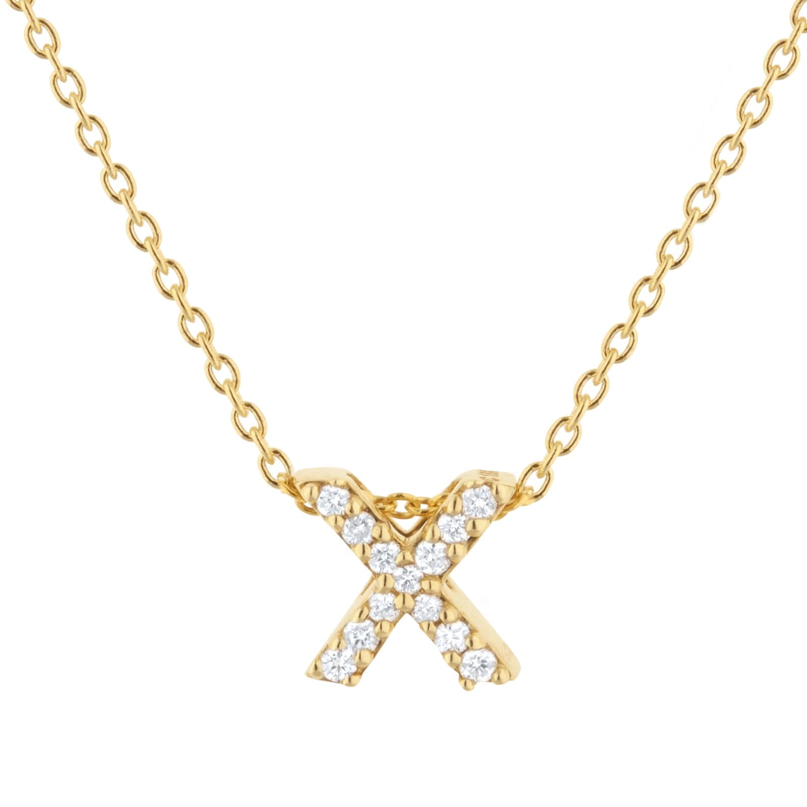 Tiny Treasures 18ct Yellow Gold 0.05ct Love Letter X Necklaces