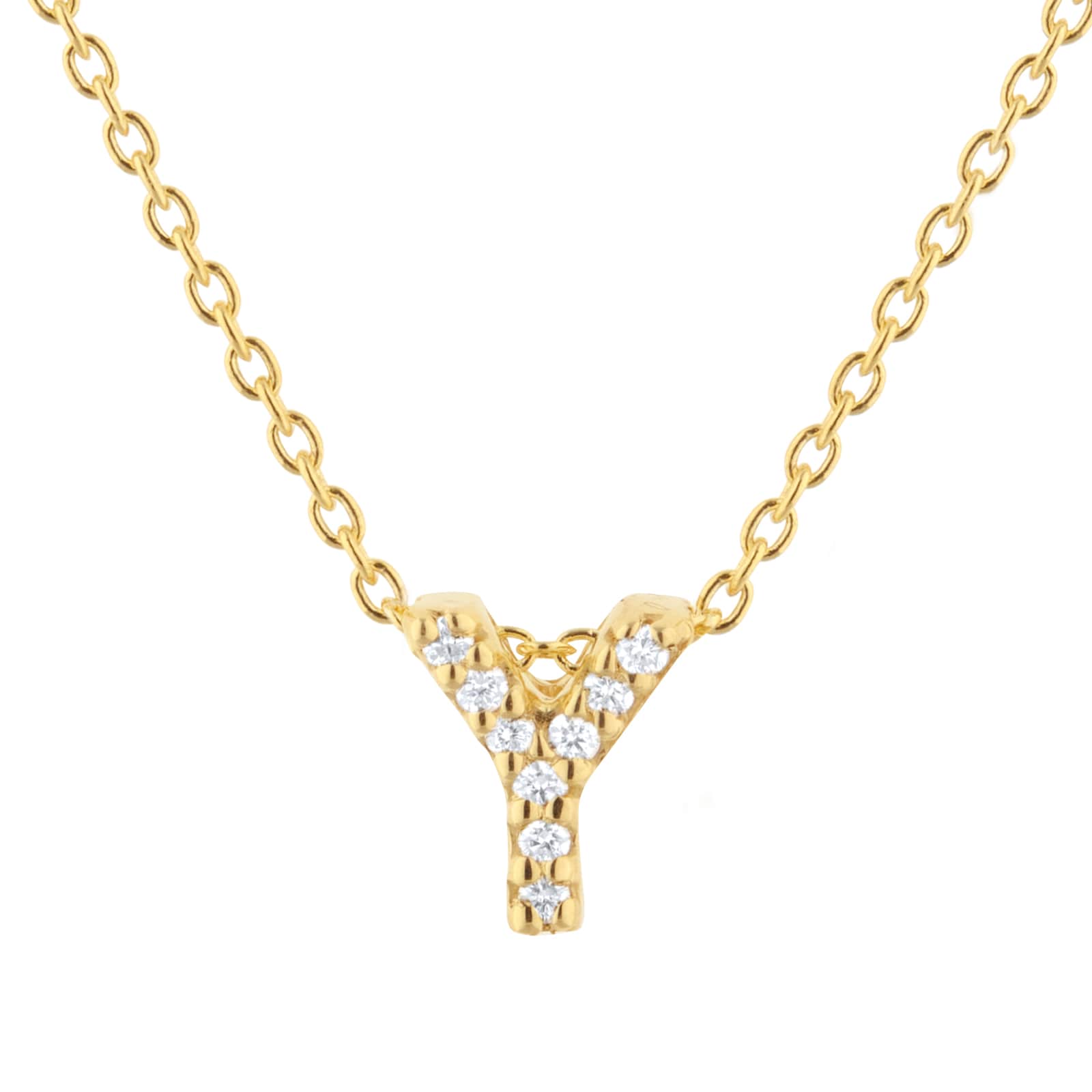 Tiny Treasures 18ct Yellow Gold 0.04ct Love Letter Y Necklaces