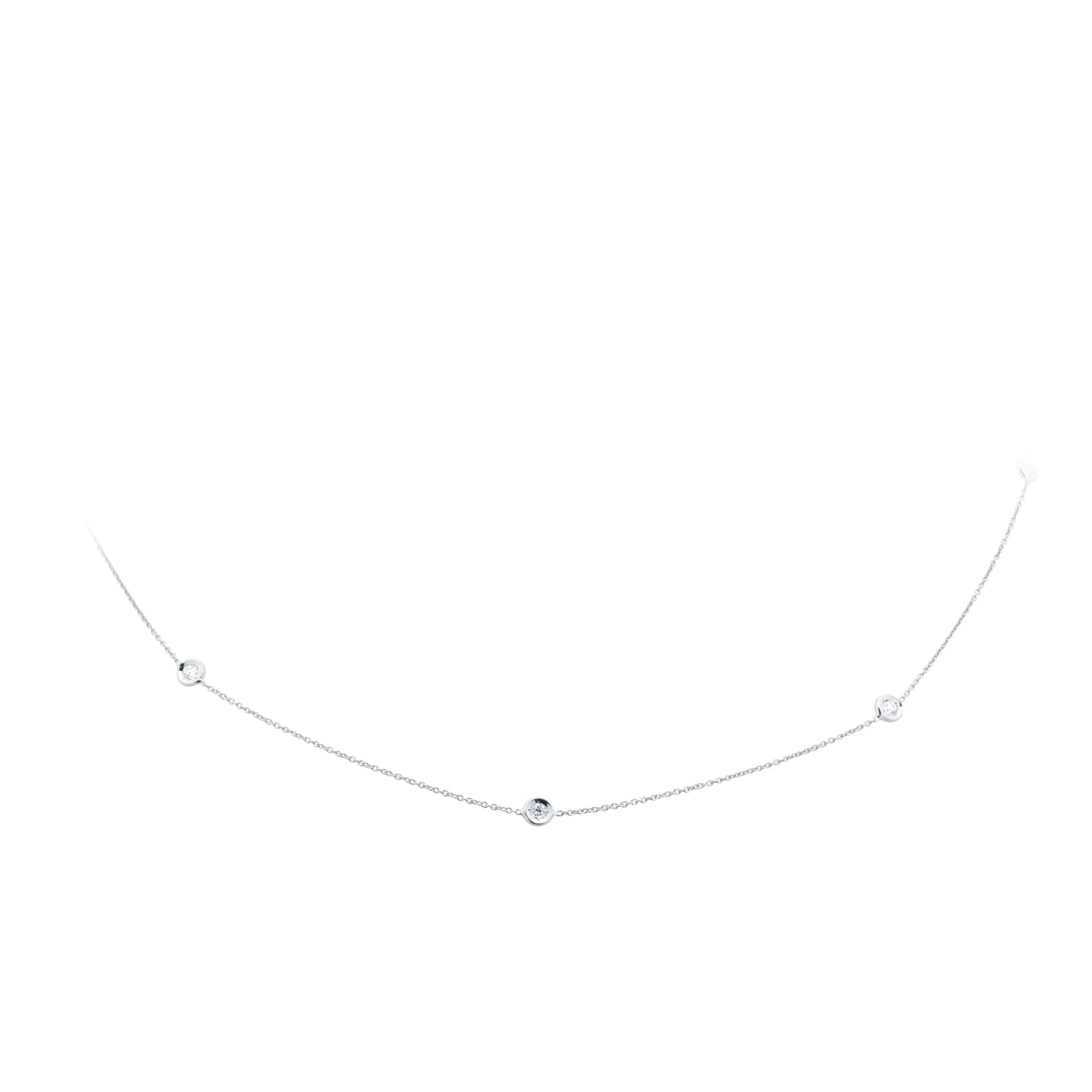 Diamond By The Inch 18ct White Gold 0.35ct Diamond 7 Station Necklace