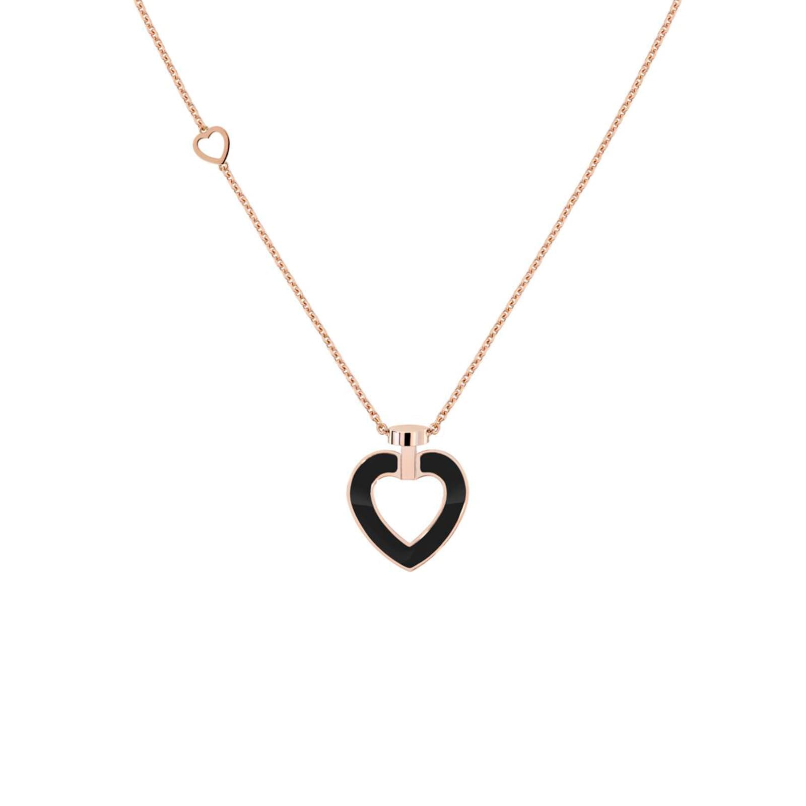 Pretty Woman 18ct Rose Gold Mother of Pearl & Onyx Necklace