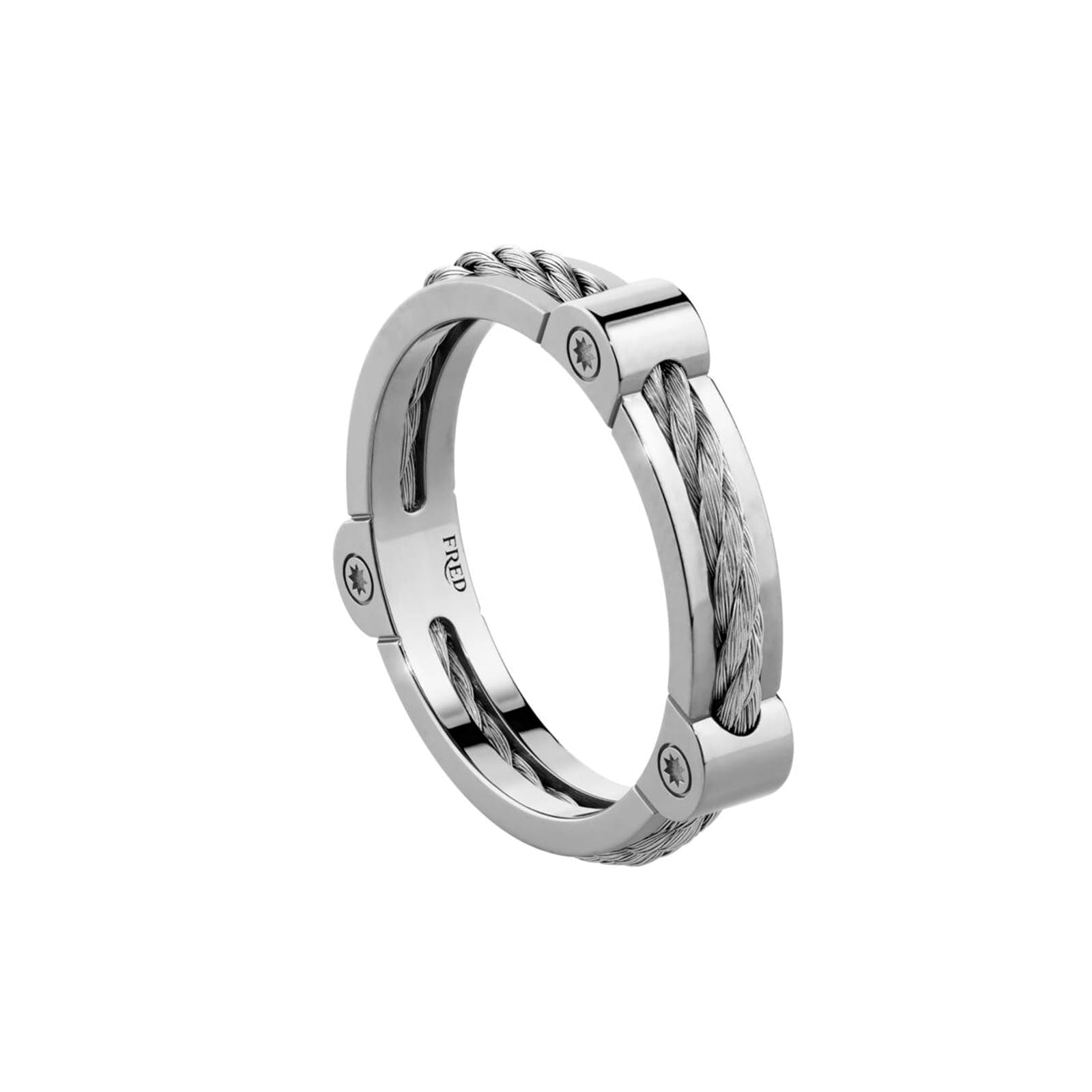 Force 10 18ct White Gold Cable Winch Ring