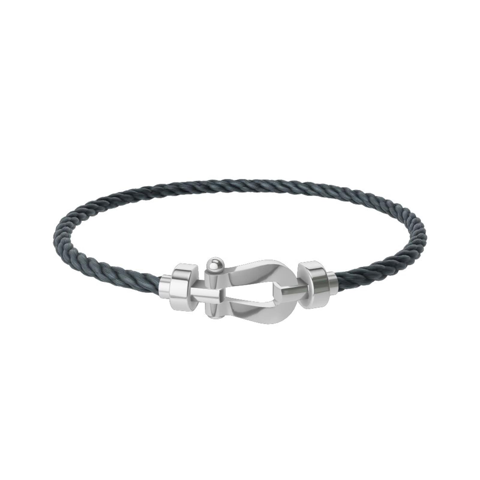 Force 10 18ct White Gold Buckle & Storm Grey Cable Medium Model