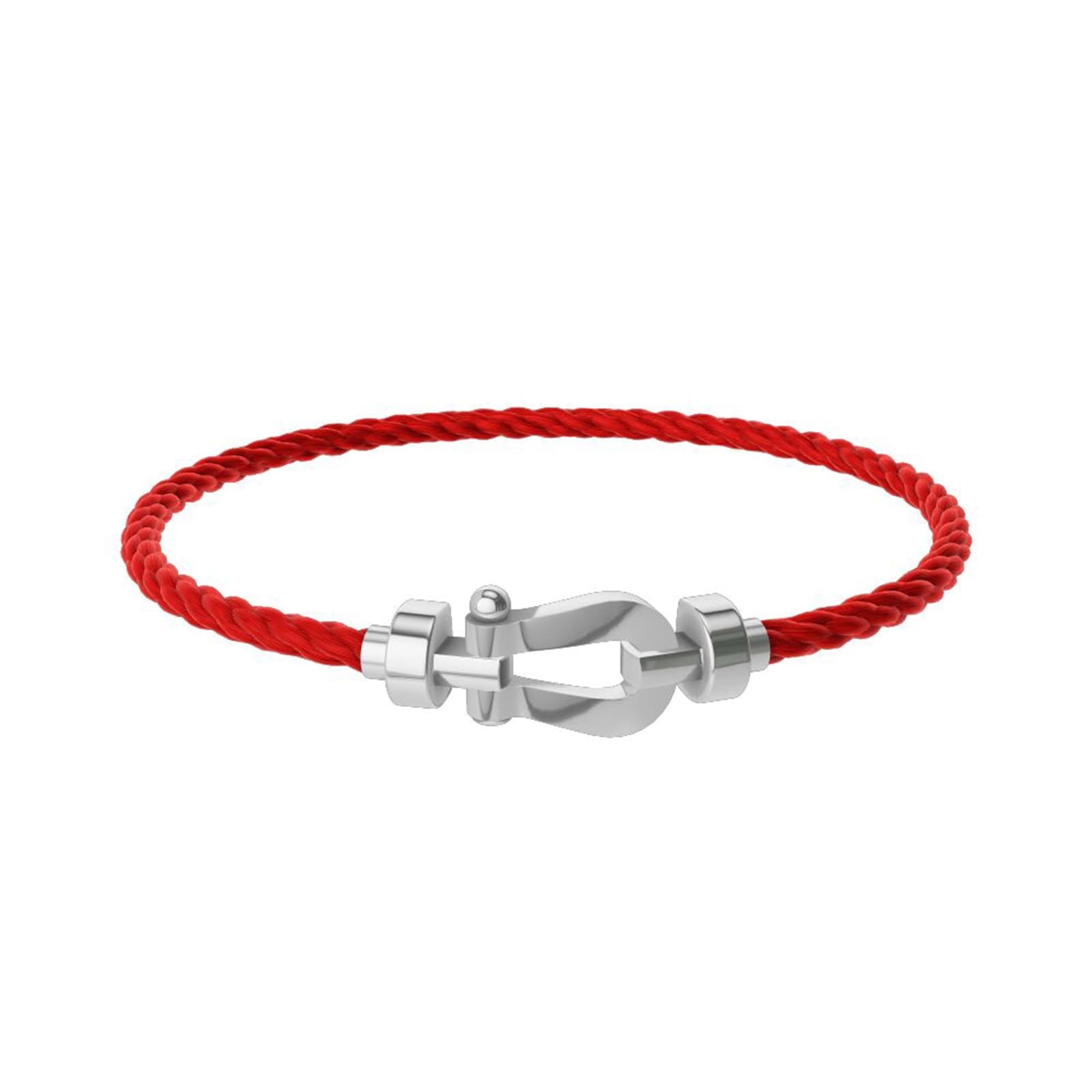 Force 10 18ct White Gold Buckle & Red Cable Medium Model
