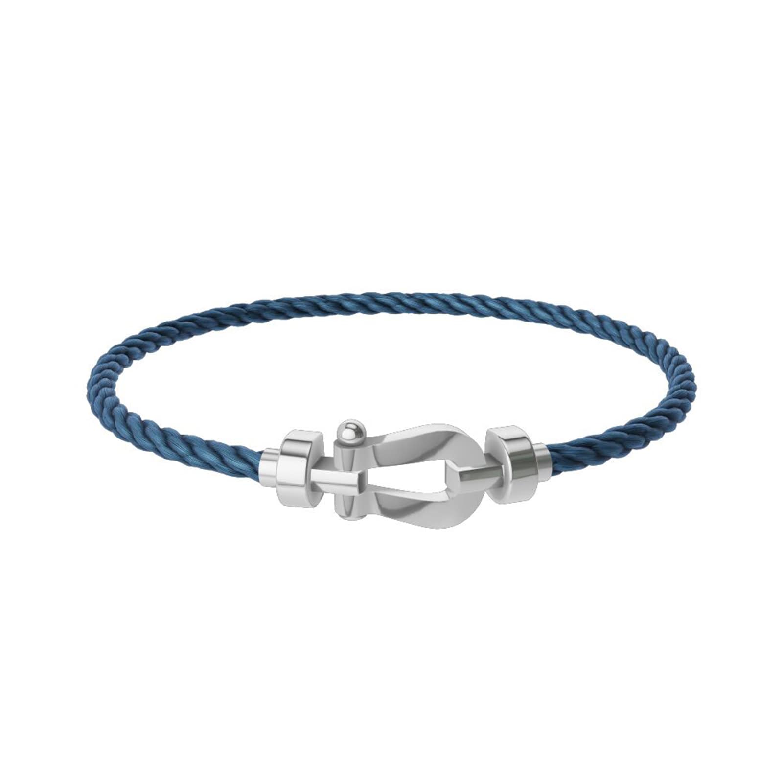 Force 10 18ct White Gold Buckle & Blue Jean Cable Medium Model