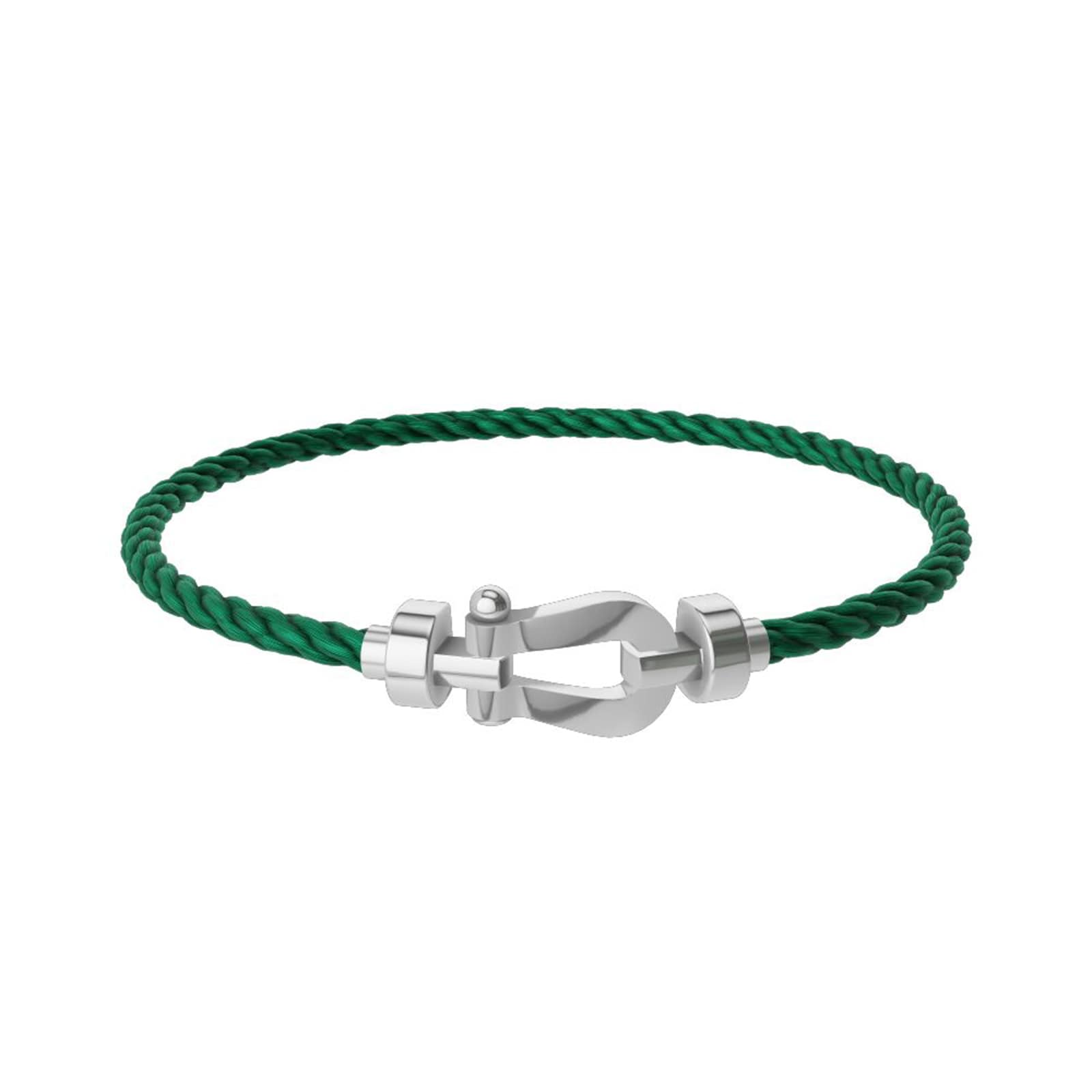 Force 10 18ct White Gold Buckle & Emerald Green Cable Medium Model