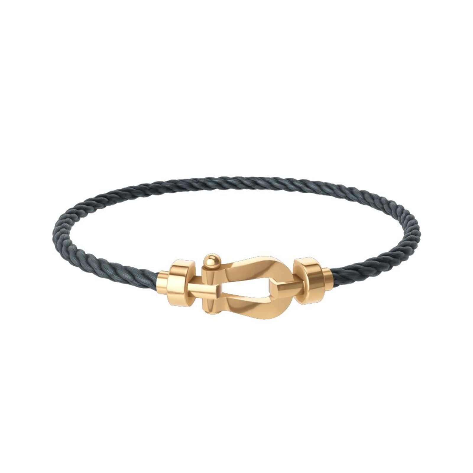 Force 10 18ct Yellow Gold Buckle & Storm Grey Cable Medium Model