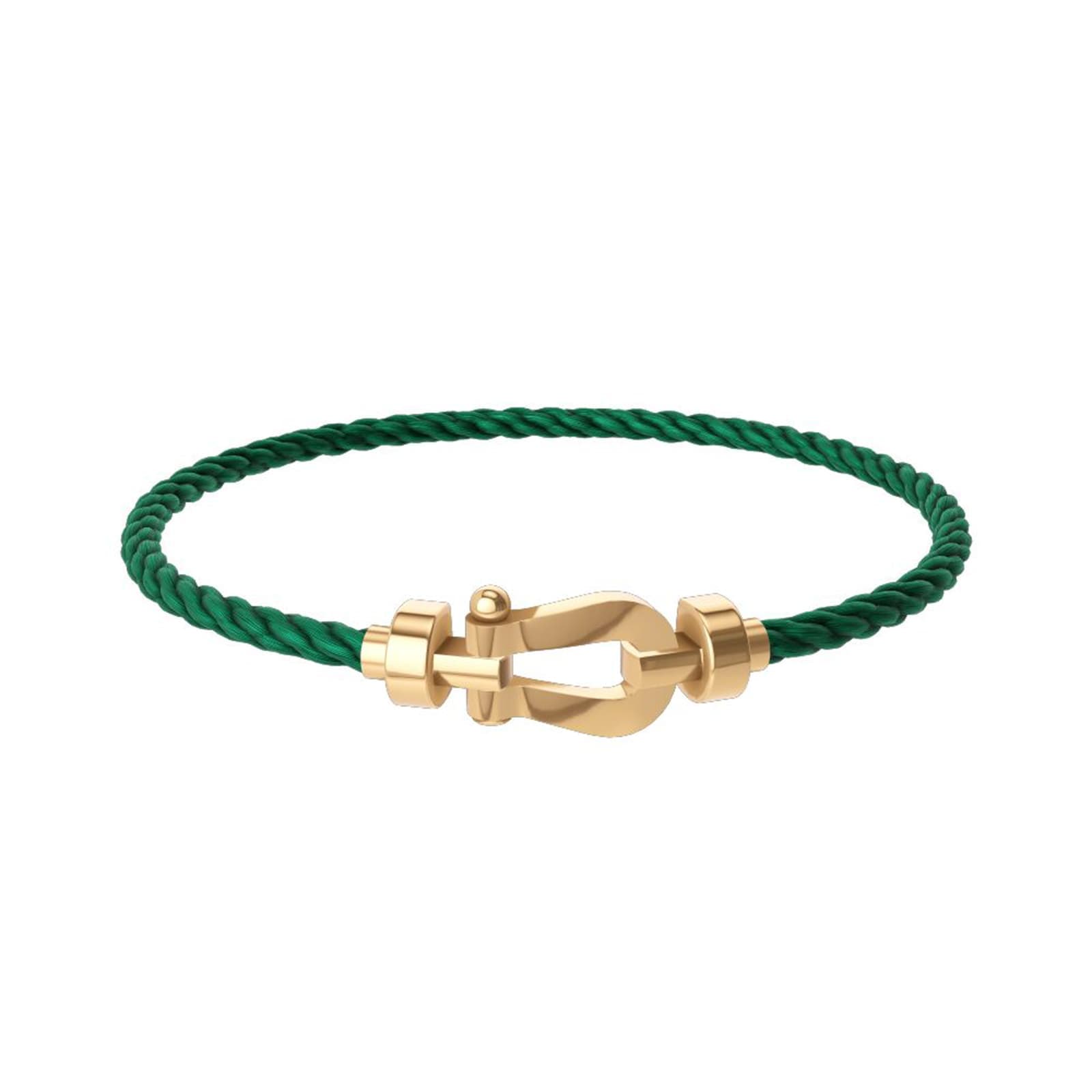 Force 10 18ct Yellow Gold Buckle & Green Cable Medium Model