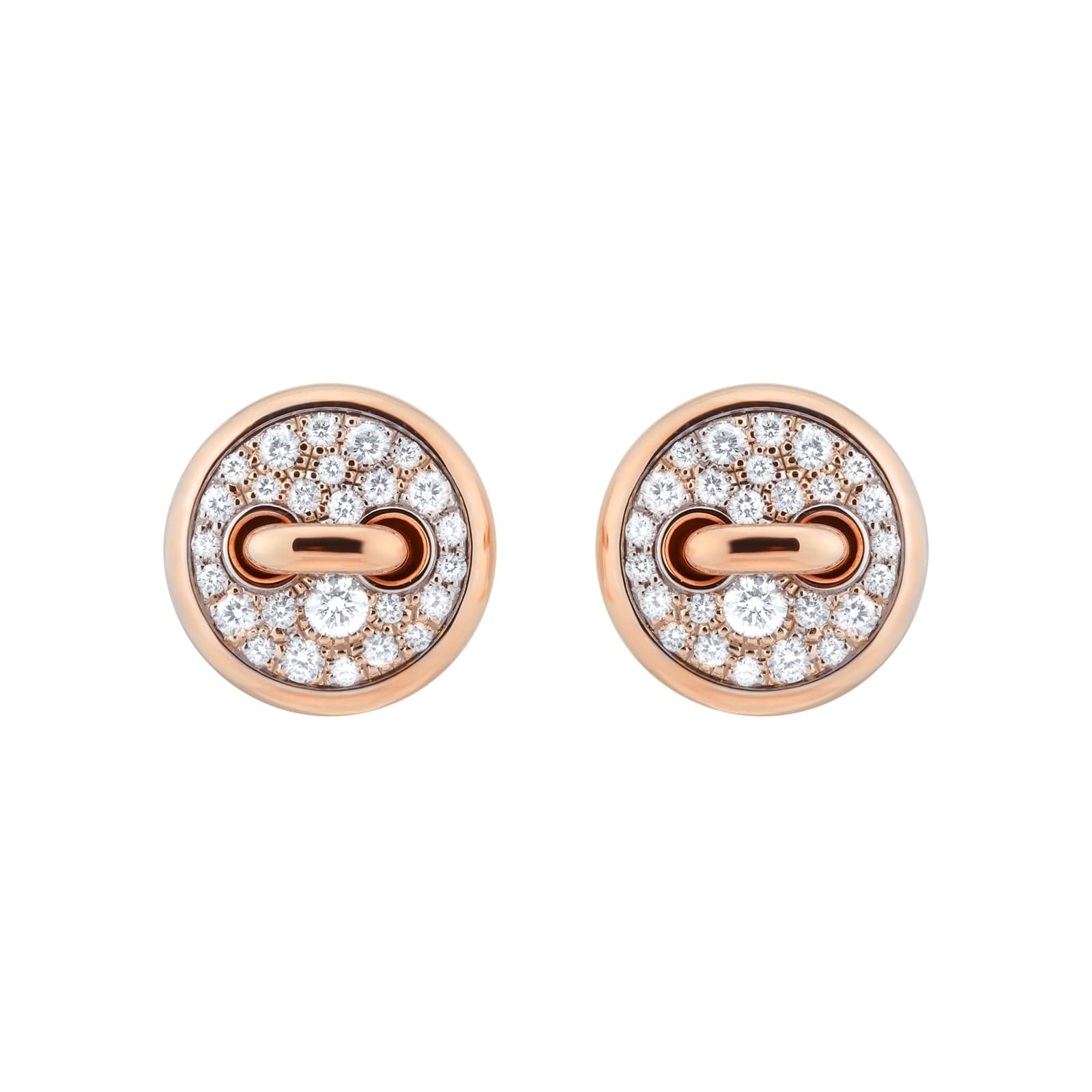 Pom Pom Dot 18ct Rose Gold 0.40ct Diamond Pave Earrings
